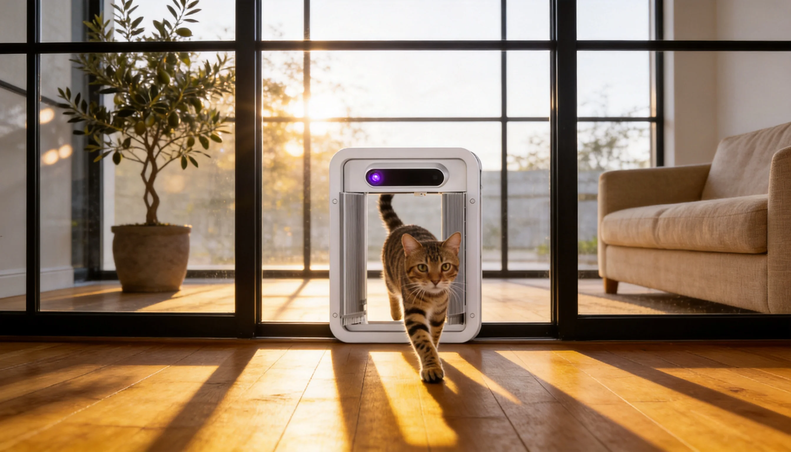 GuardLynx Smart Pet Door Pro · Afternoon Living Room · GuardLynx