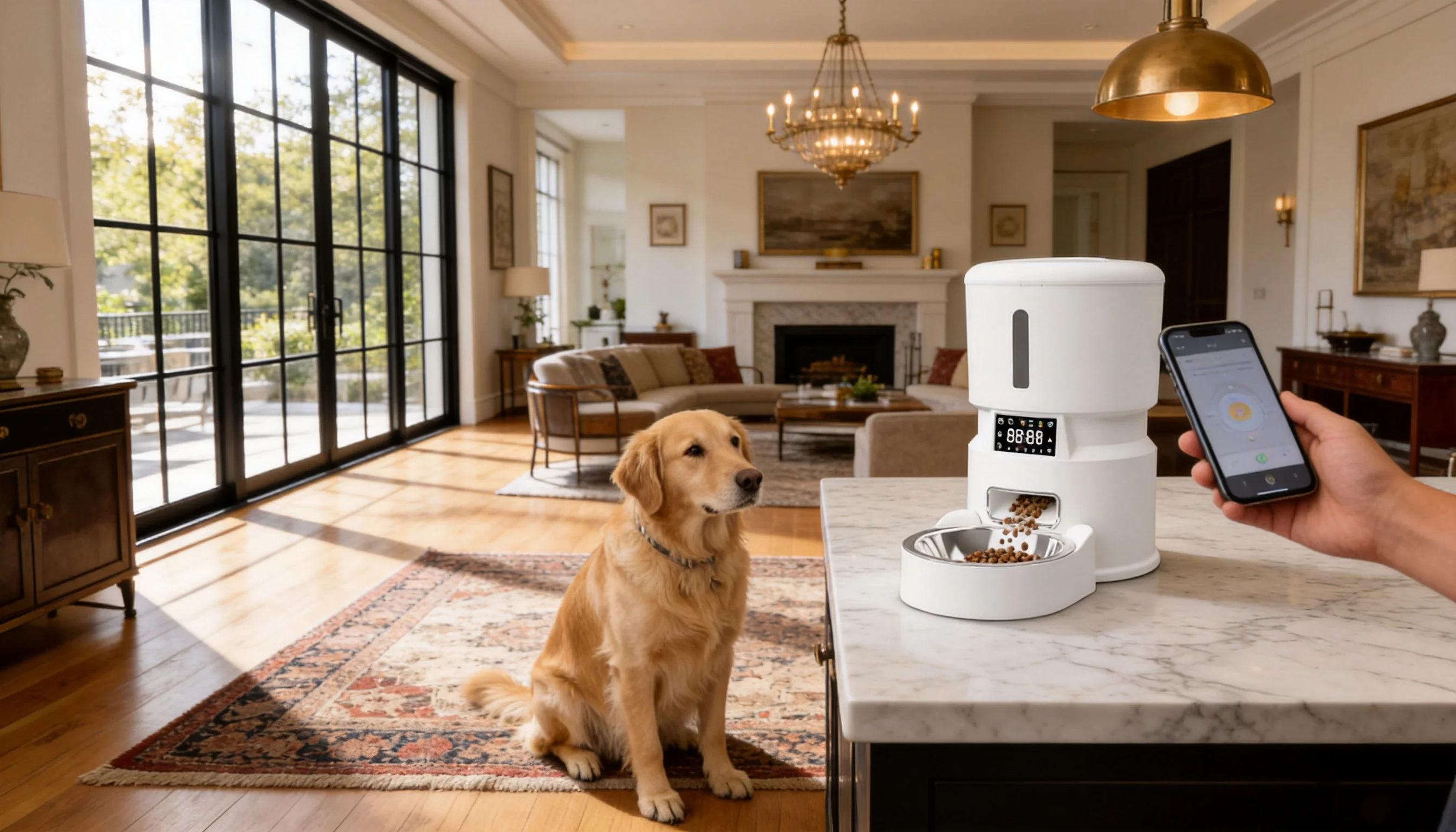 Smart Scheduled Pet Feeder with App Control · APP Remote Control · GuardHound DOG
