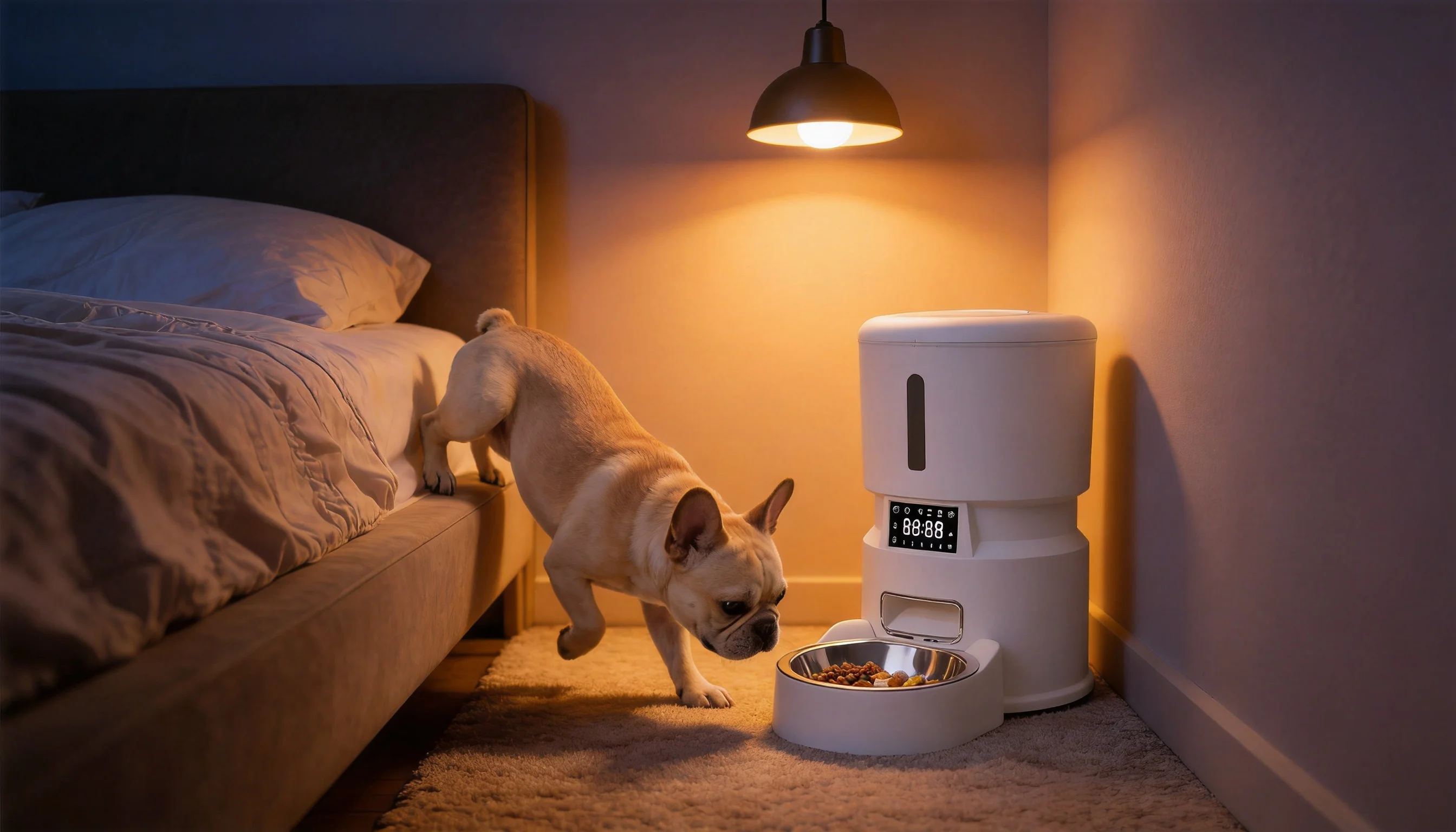Smart Scheduled Pet Feeder with App Control · Late Night Bedroom Treat · GuardHound DOG