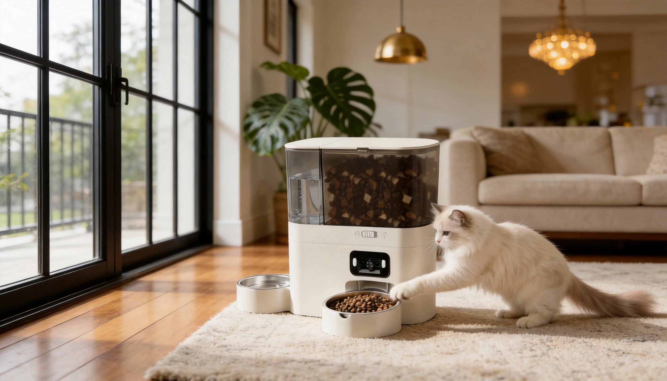 GuardLynx Smart Feeding & Watering Station · Cream White · GuardLynx