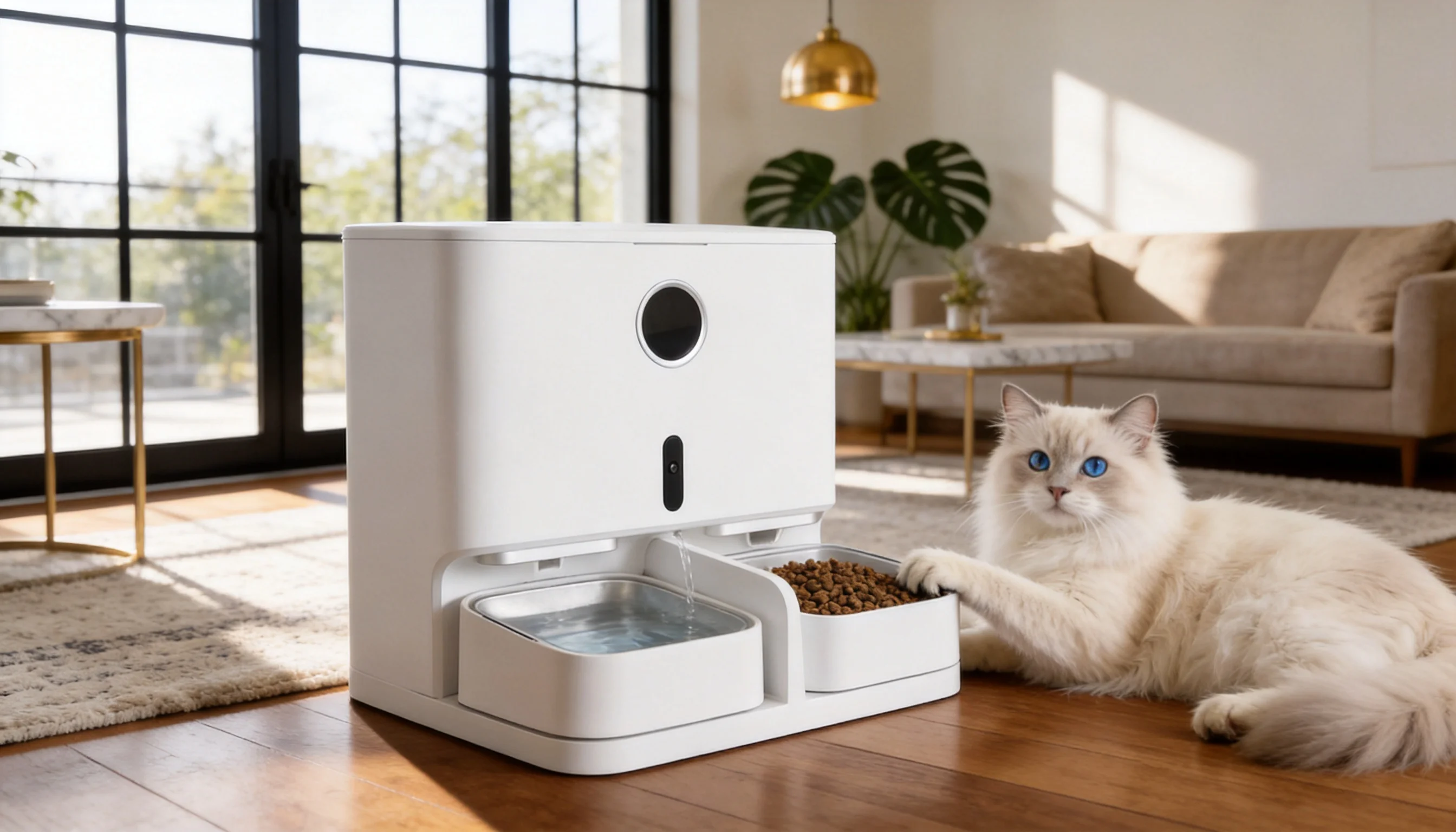 Smart Feeding & Watering Station Pro · Pure Soft White · GuardLynx