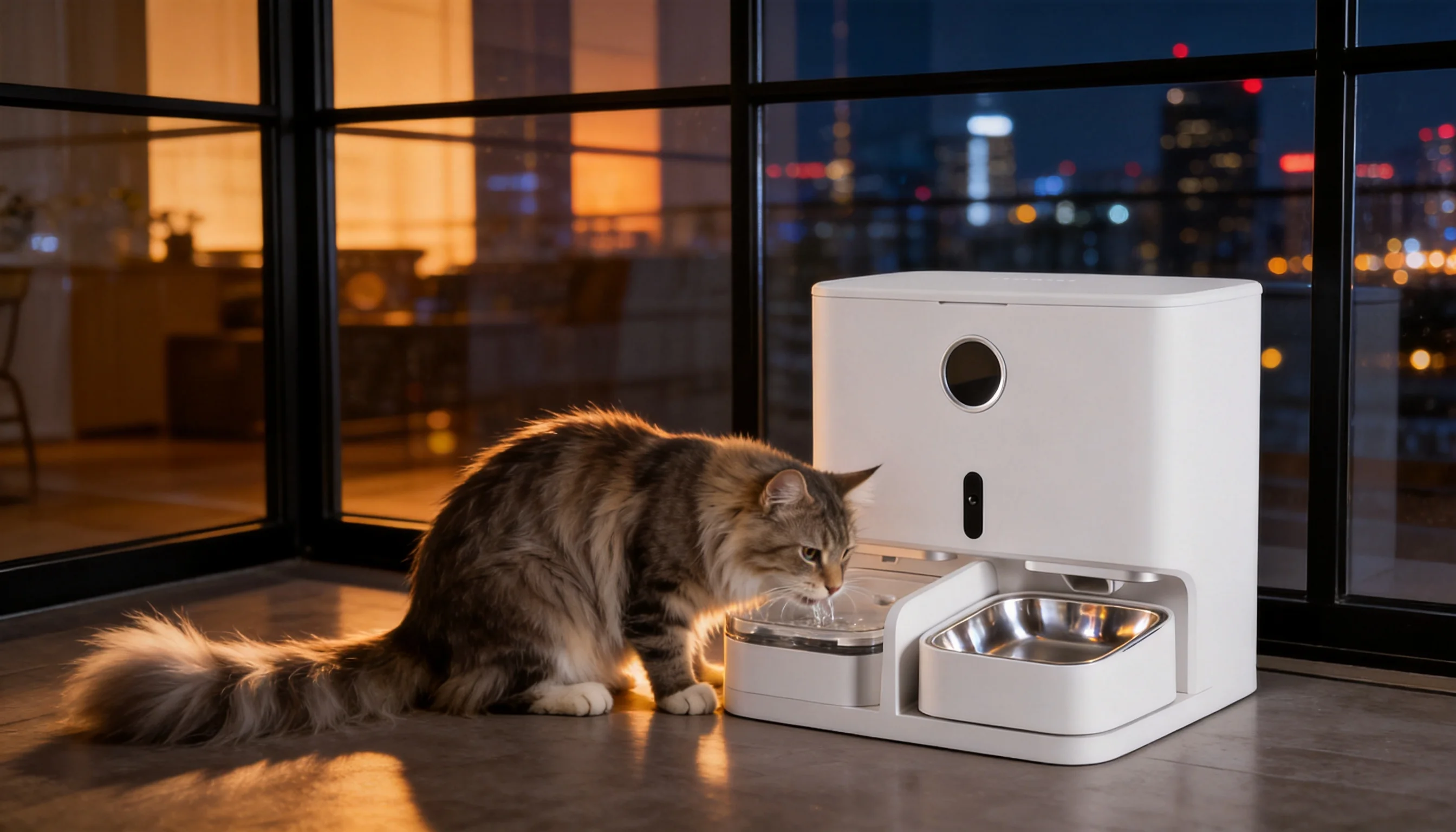 Smart Feeding & Watering Station Pro · Nighttime Snack Time · GuardLynx