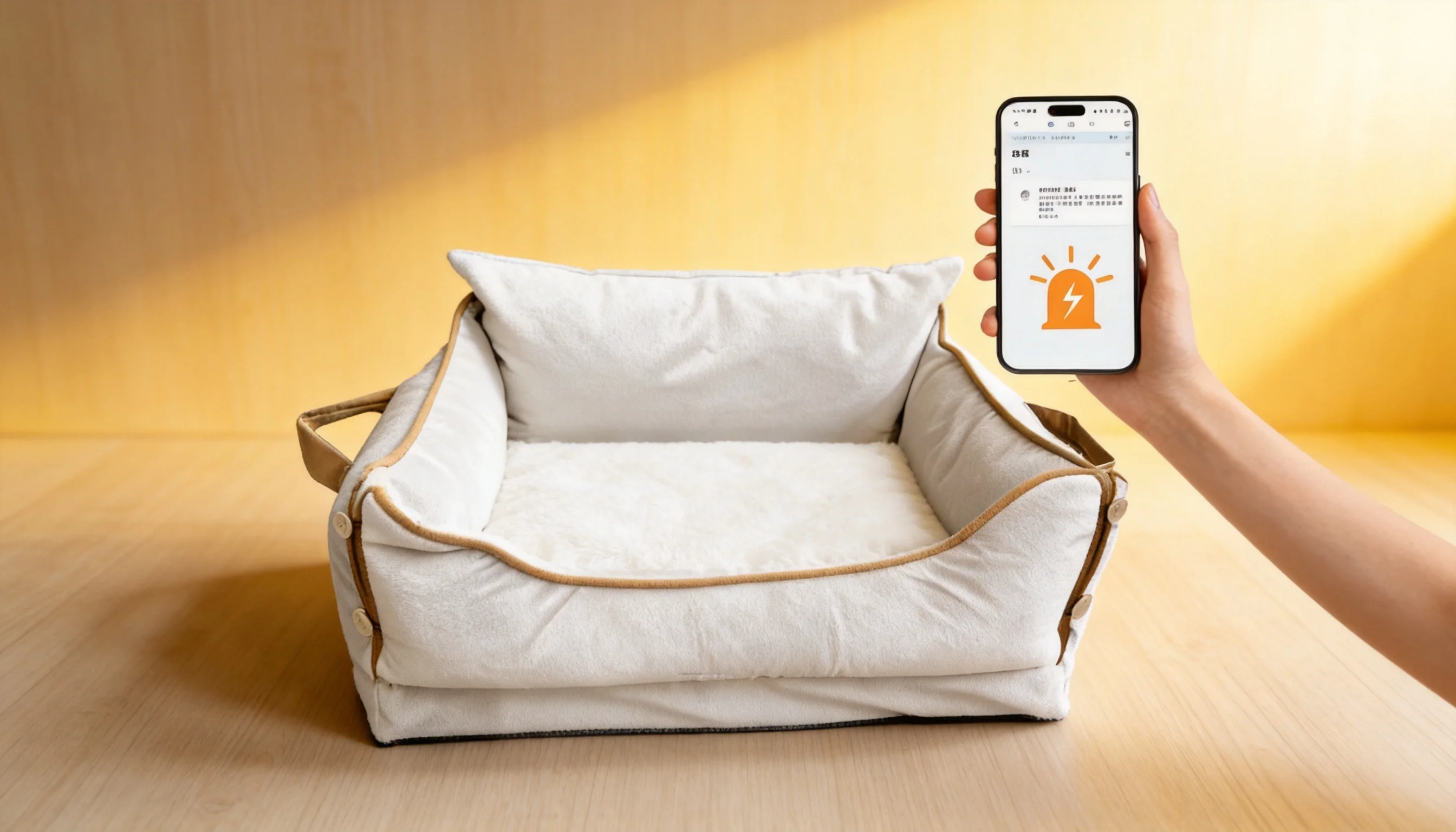 Smart Thermostatic Cat Bed · Soft Fabric · GuardLynx
