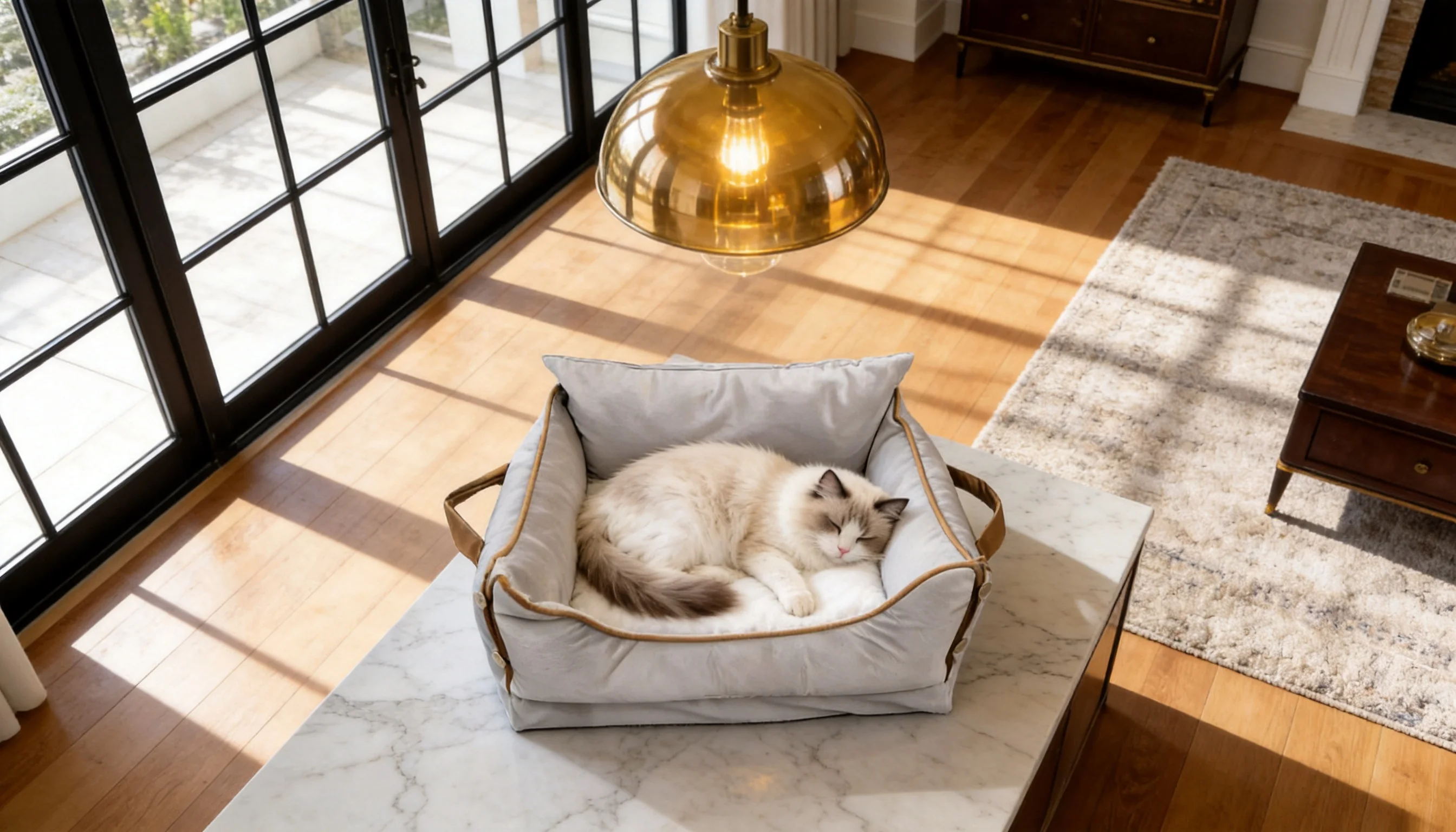 Smart Thermostatic Cat Bed · Two Side Handles · GuardLynx