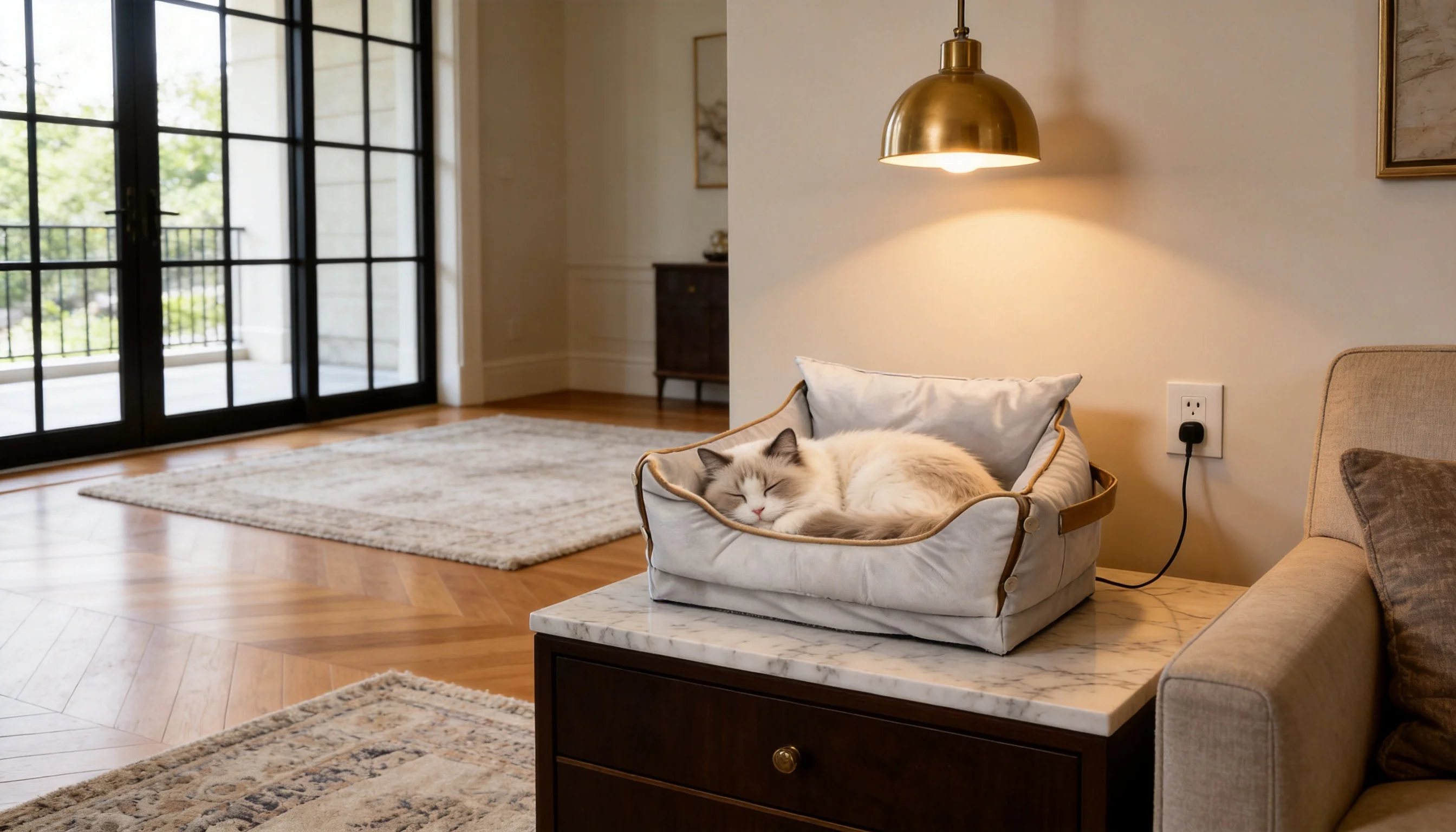 Smart Thermostatic Cat Bed · Smart Constant Heat · GuardLynx