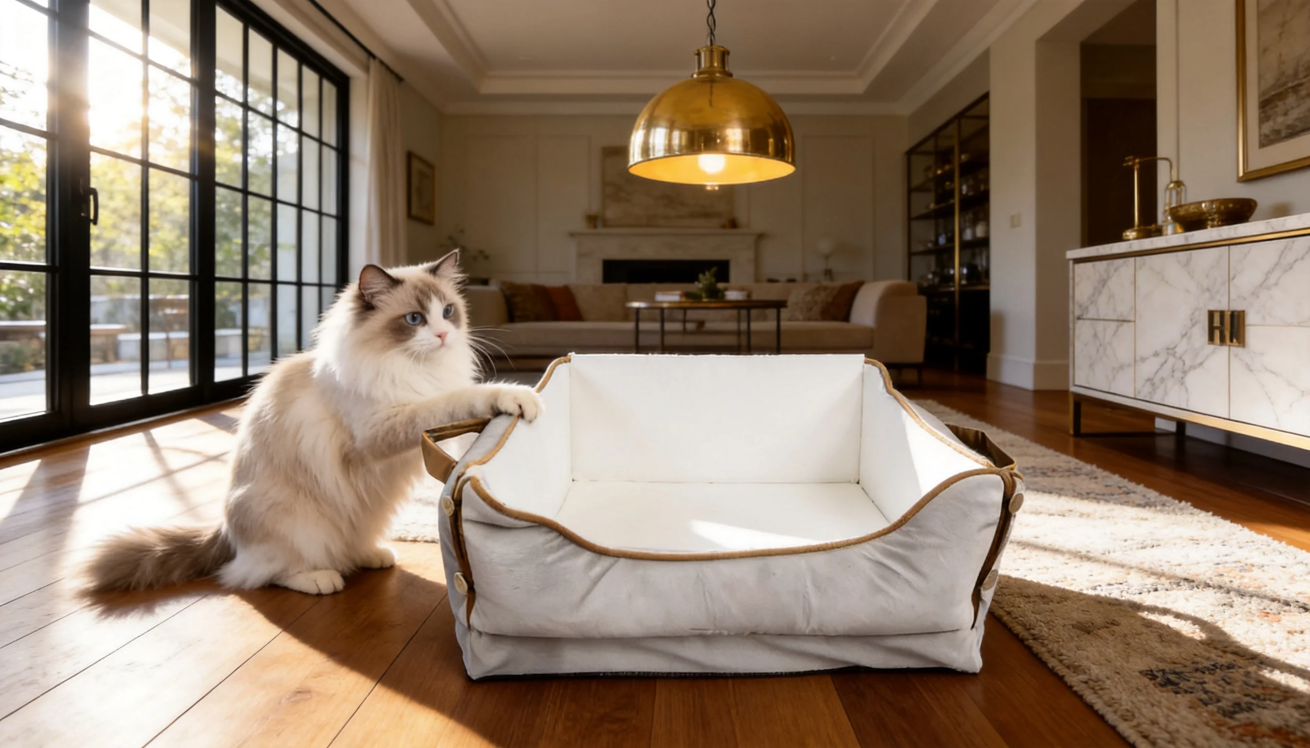 Smart Thermostatic Cat Bed · Foldable Design · GuardLynx
