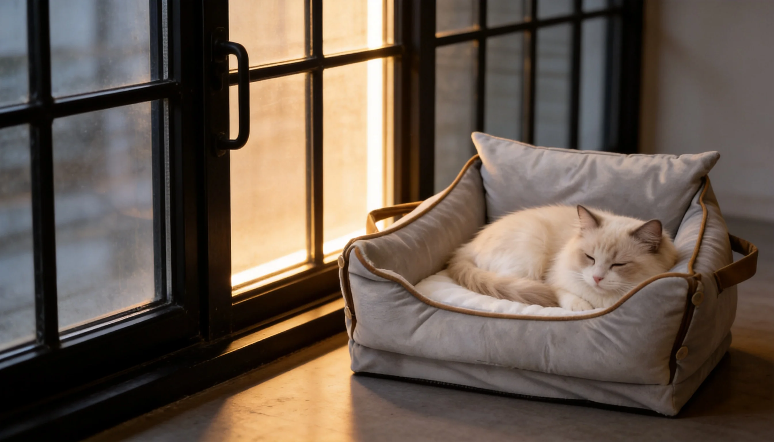 Smart Thermostatic Cat Bed · Morning Warmth Corner · GuardLynx
