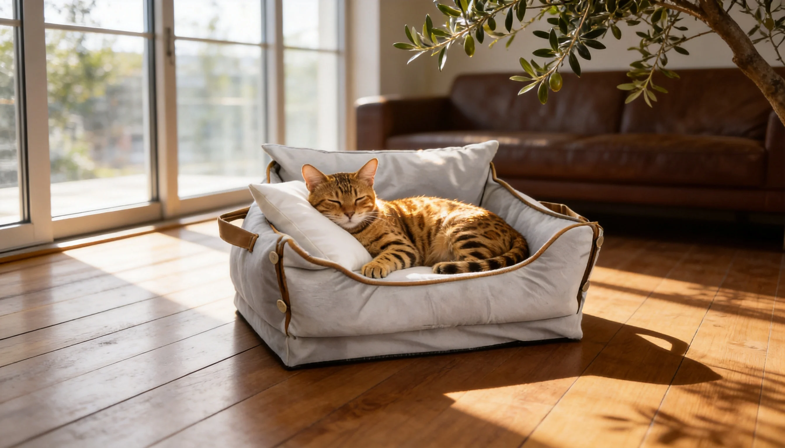 Smart Thermostatic Cat Bed · Afternoon Sunbath · GuardLynx
