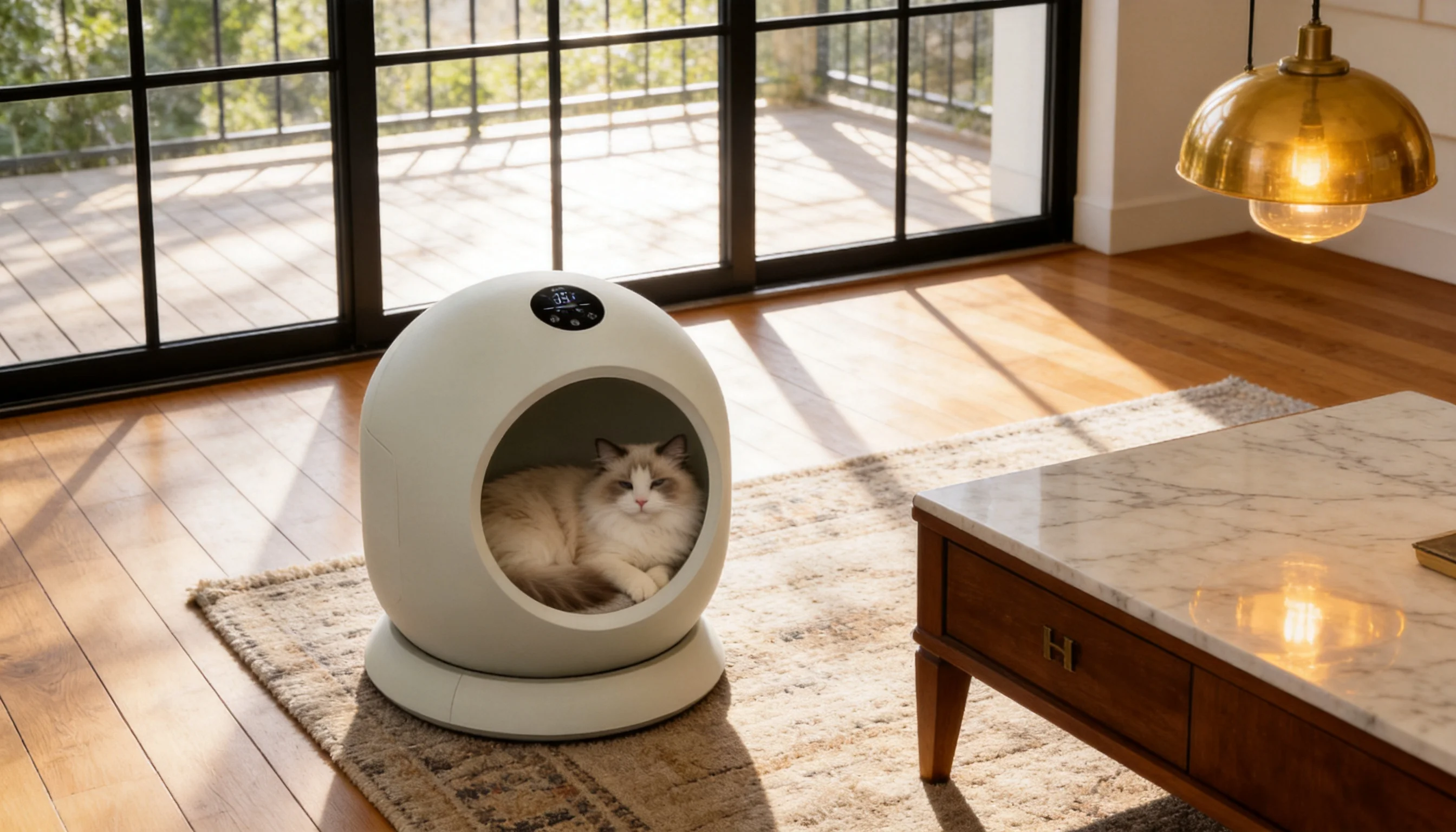 GuardLynx Smart Cat Bed Pro · Temperature Display · GuardLynx