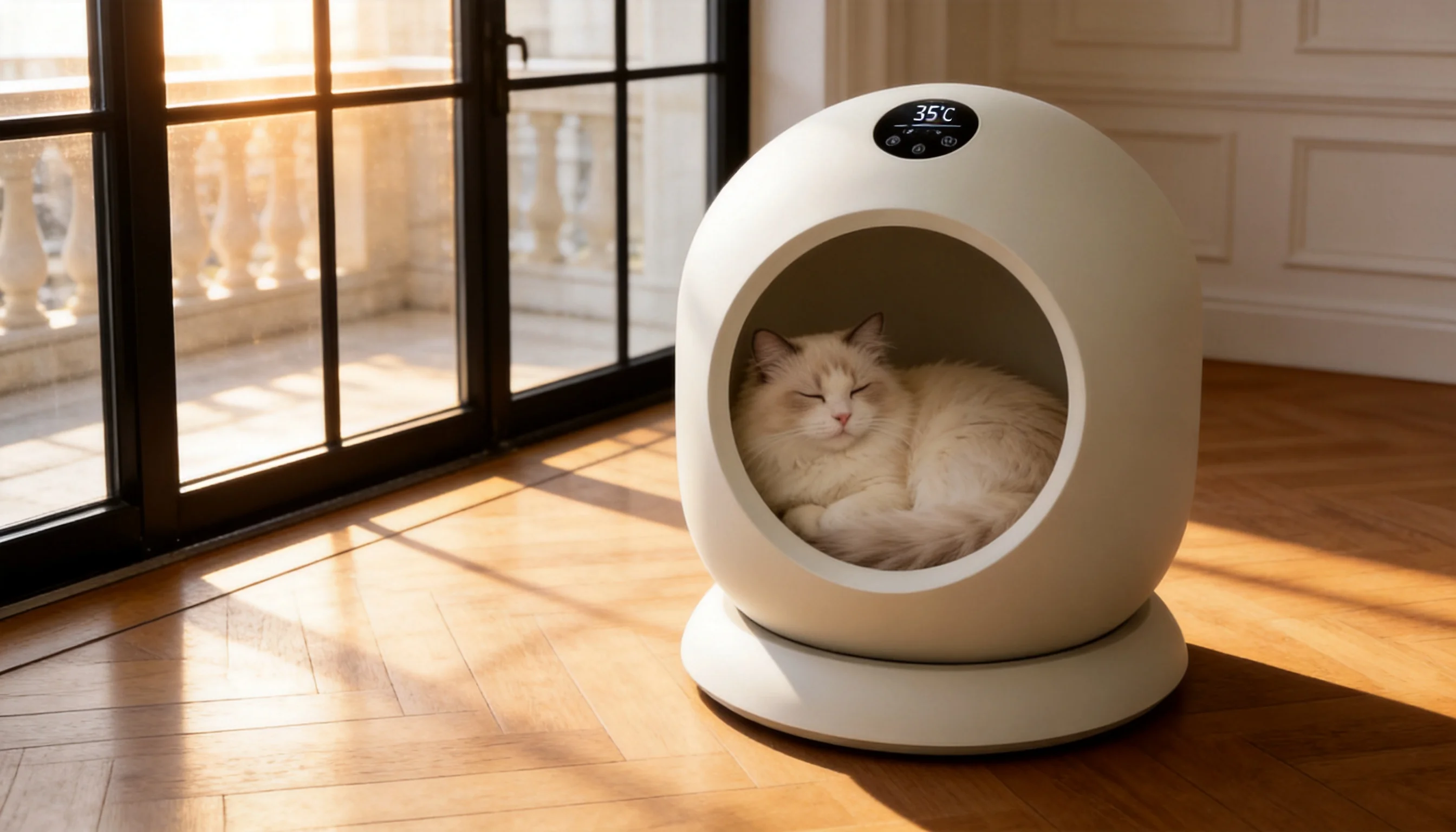 GuardLynx Smart Cat Bed Pro · Morning Light Warmth · GuardLynx