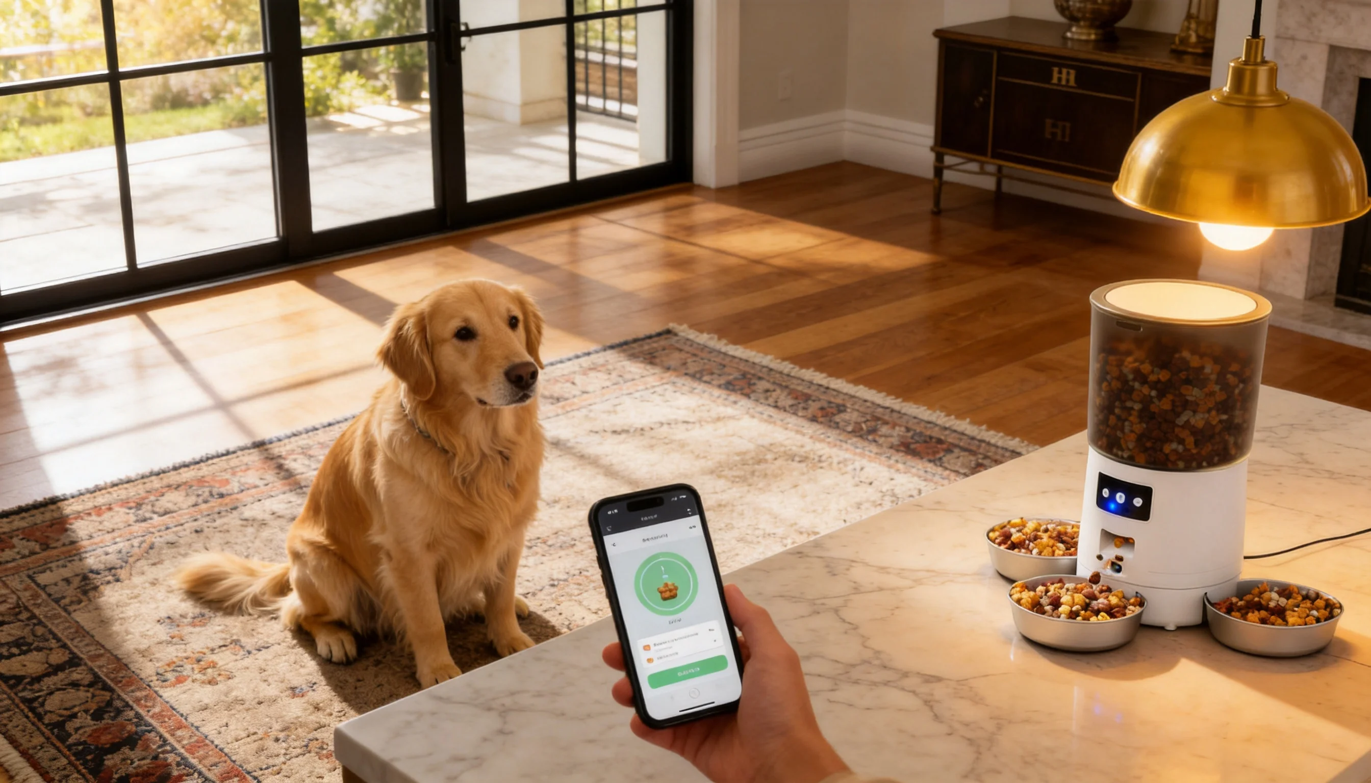 Smart Multi-Pet Feeder Pro · Remote app control · GuardHound DOG