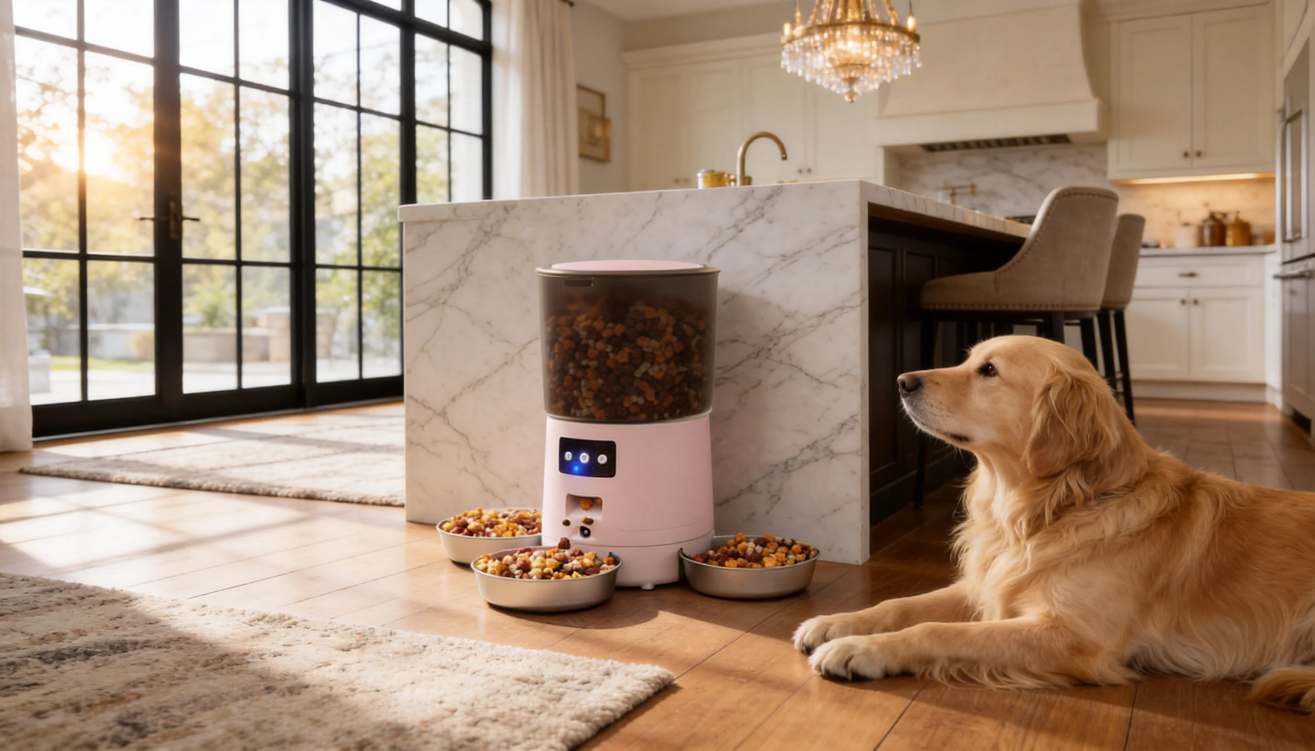 Smart Multi-Pet Feeder Pro · Lotus Pink · GuardHound DOG