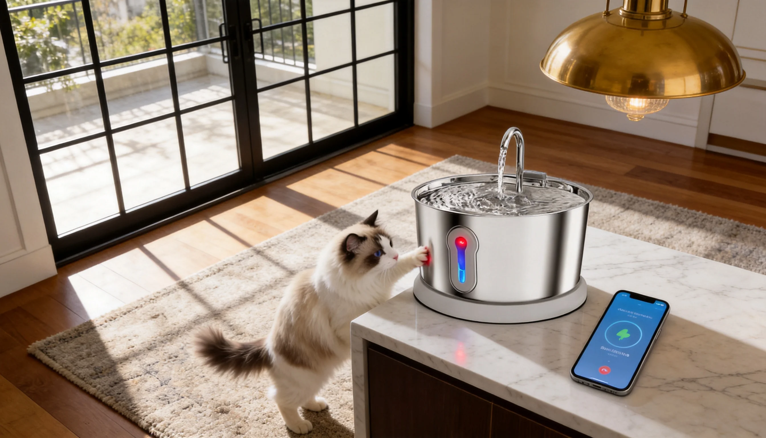 GuardLynx Stainless Steel Smart Water Fountain · Smart Water Monitoring · GuardLynx