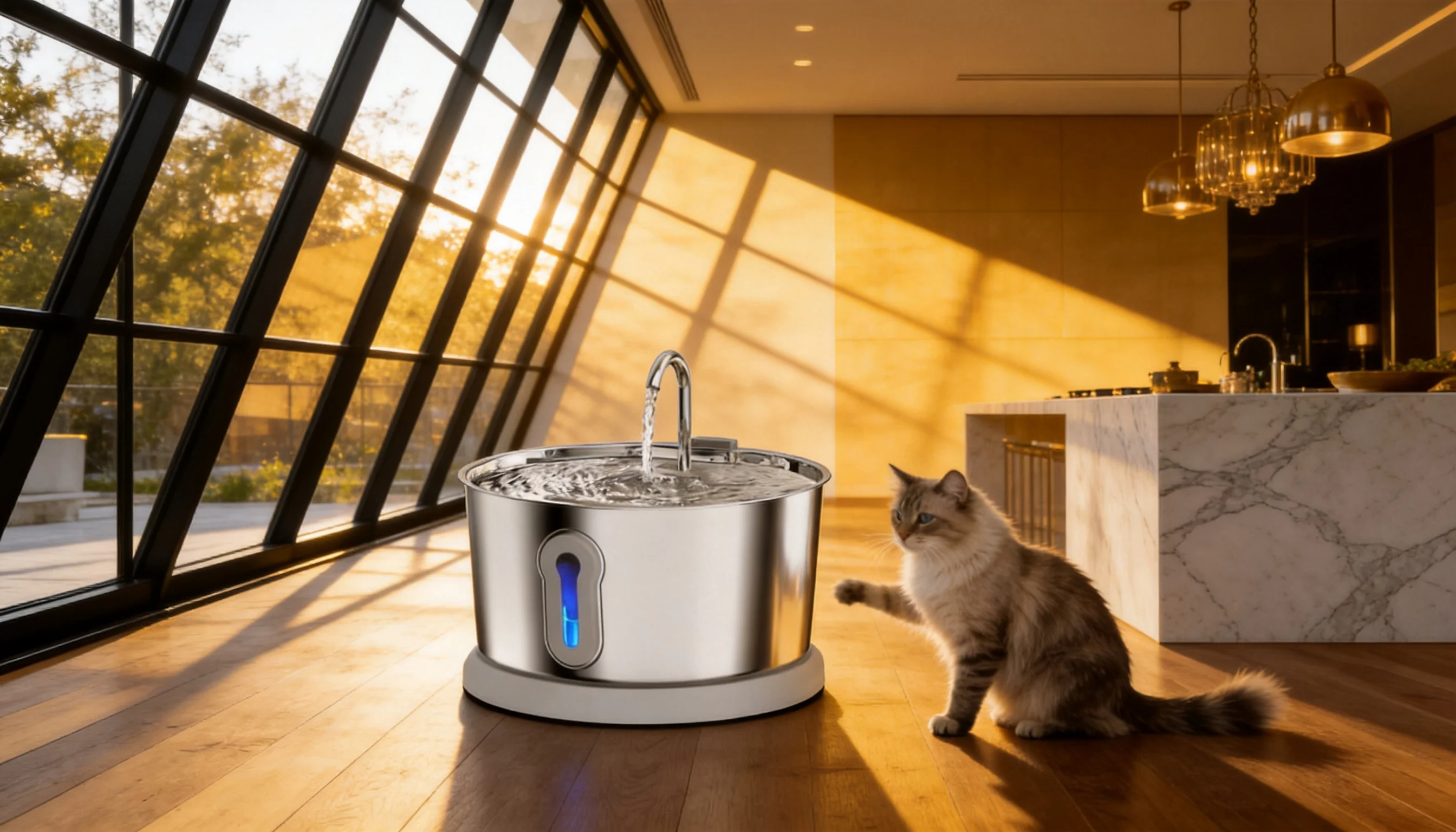 GuardLynx Stainless Steel Smart Water Fountain · GuardLynx
