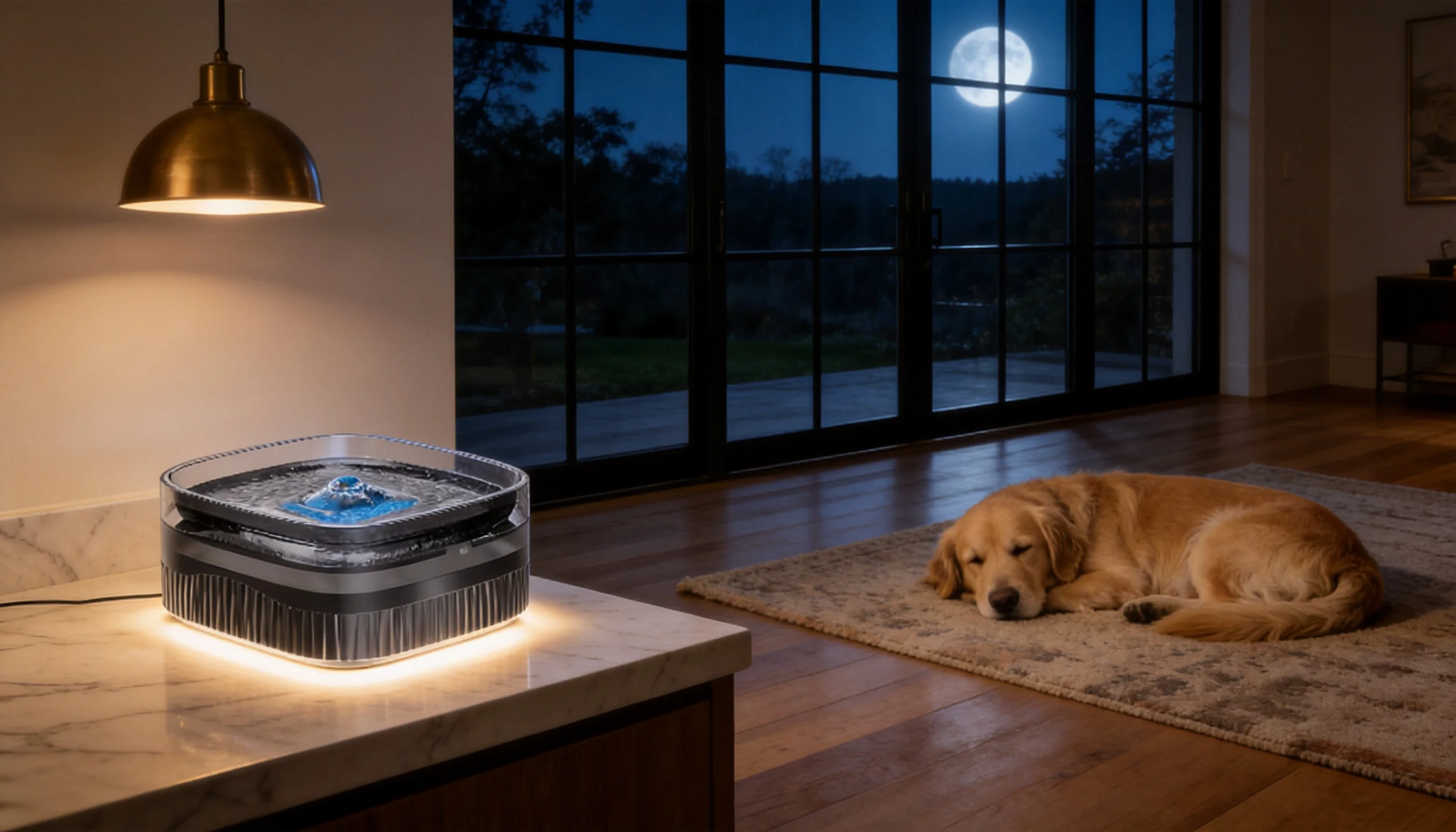 Smart Recirculating Water Fountain for Pets · Quiet water pump · GuardHound DOG