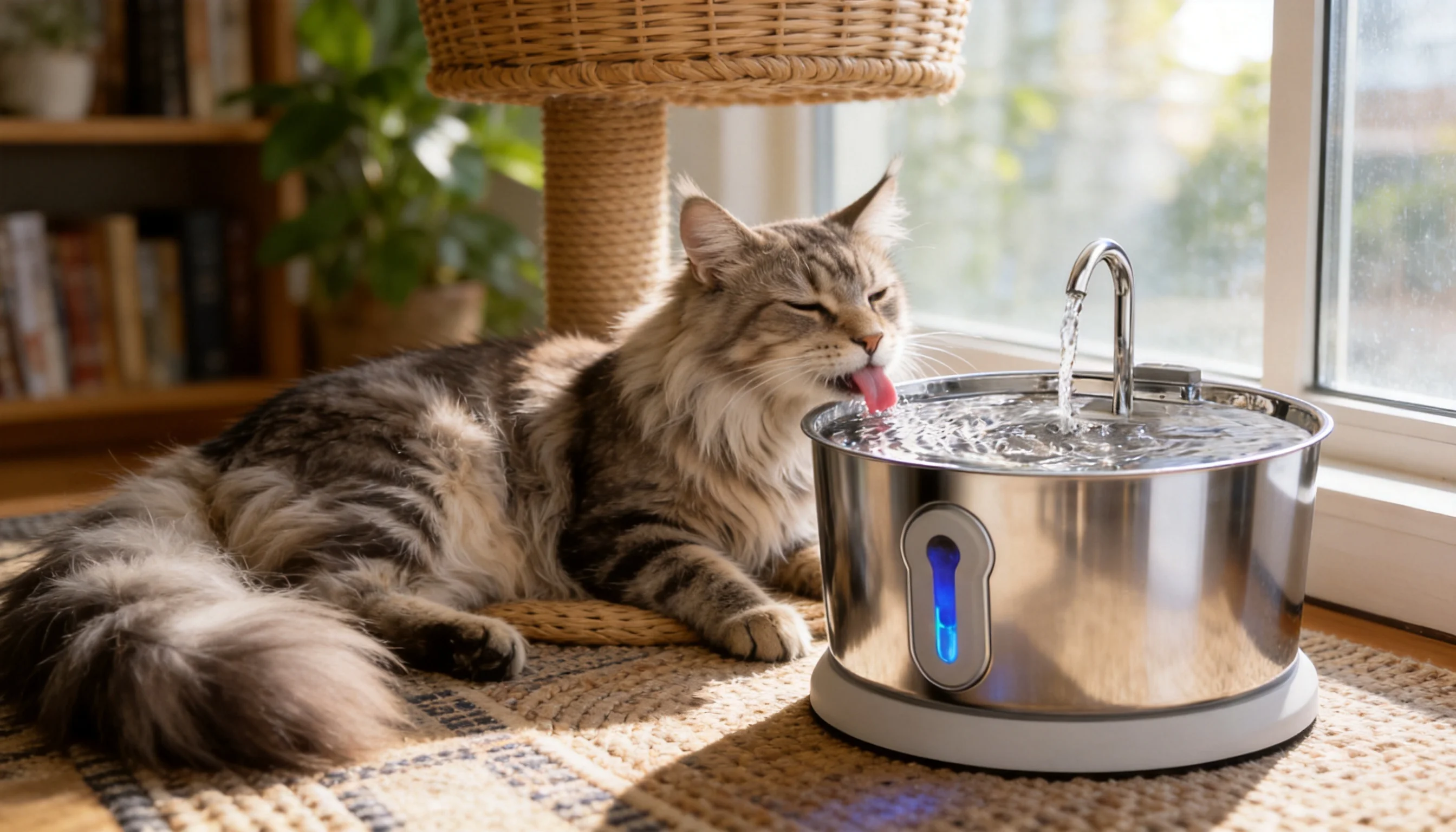 GuardLynx Stainless Steel Smart Water Fountain · Sunroom Reading Nook · GuardLynx