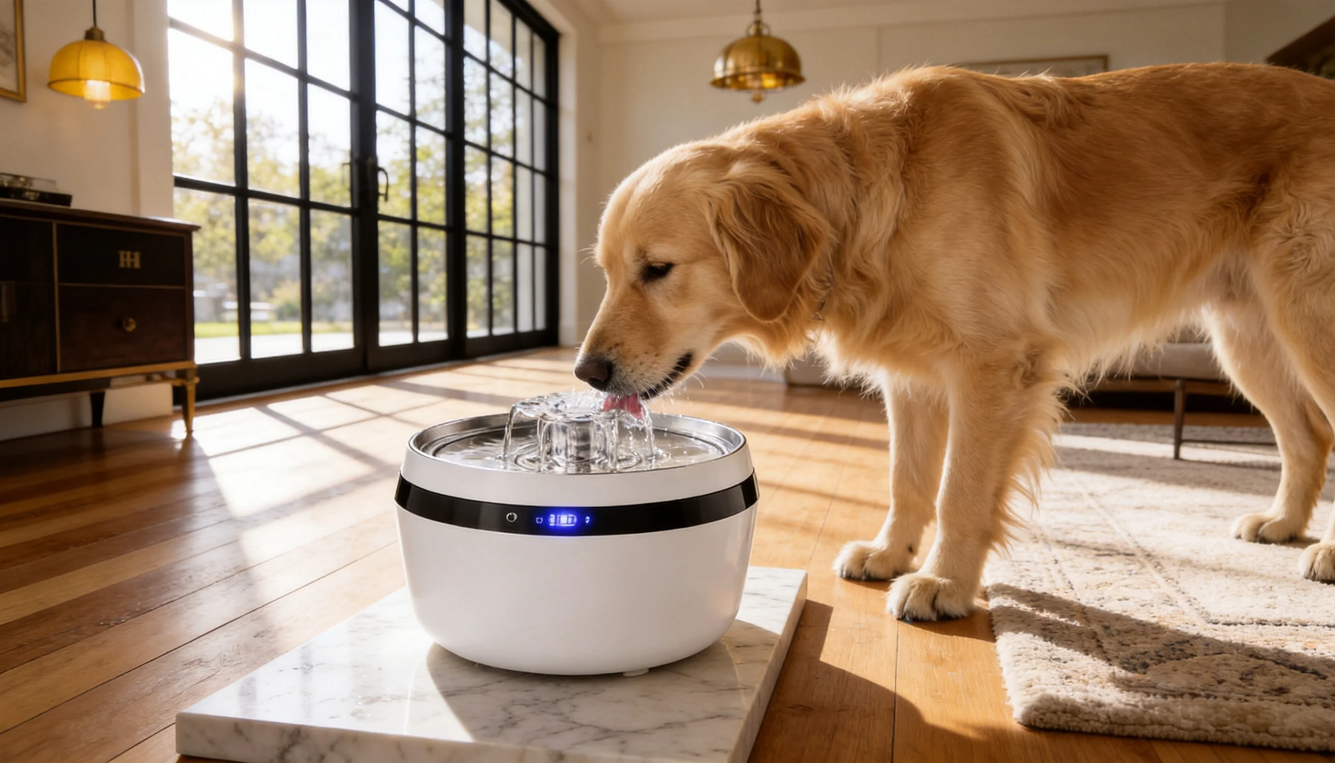 GuardHound Silent Cycle Smart Water Fountain · Anti-Splash Design · GuardHound DOG