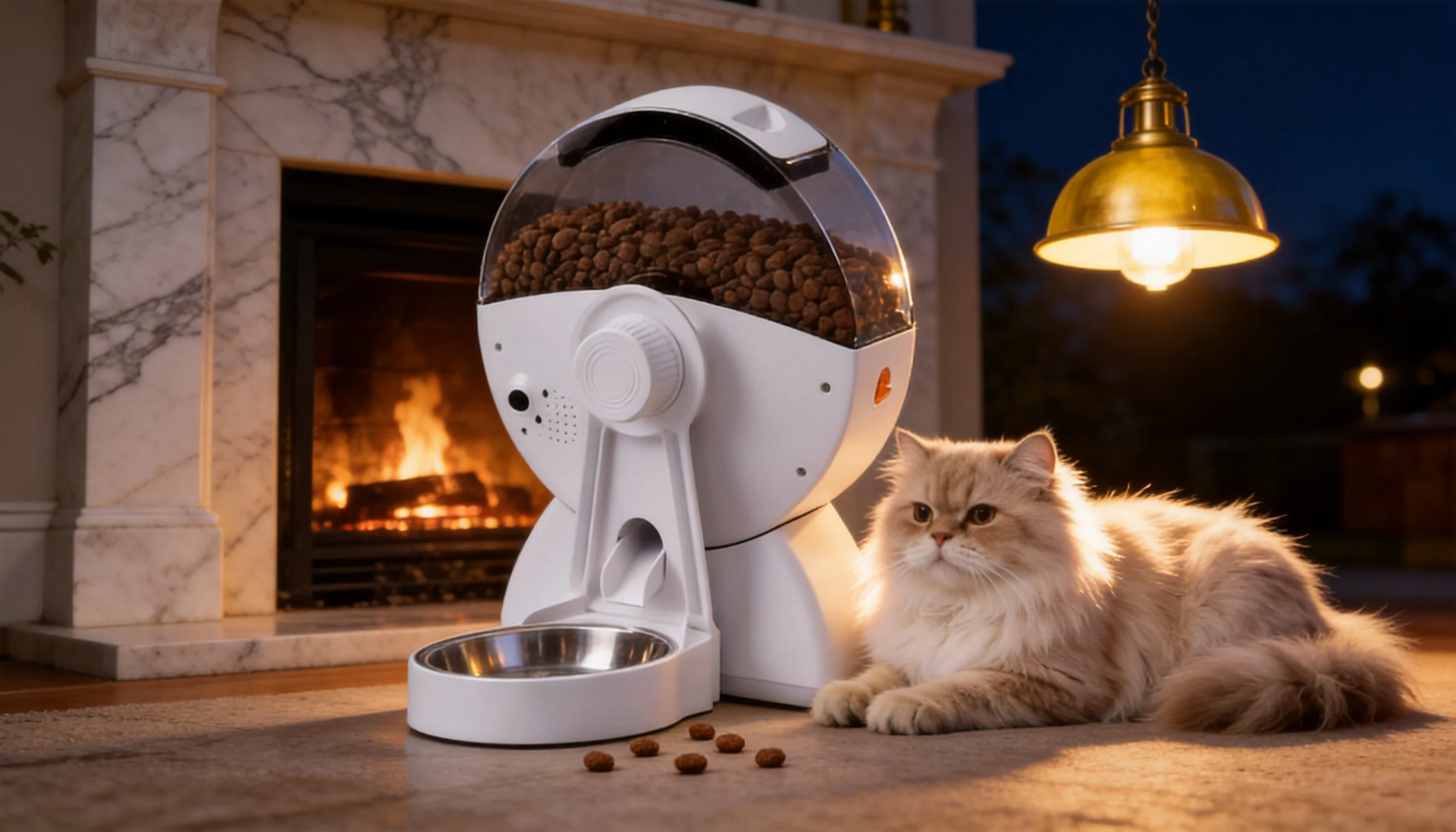Crate Smart Feeder with Voice Reminder · Cozy Evening with Persian · GuardLynx