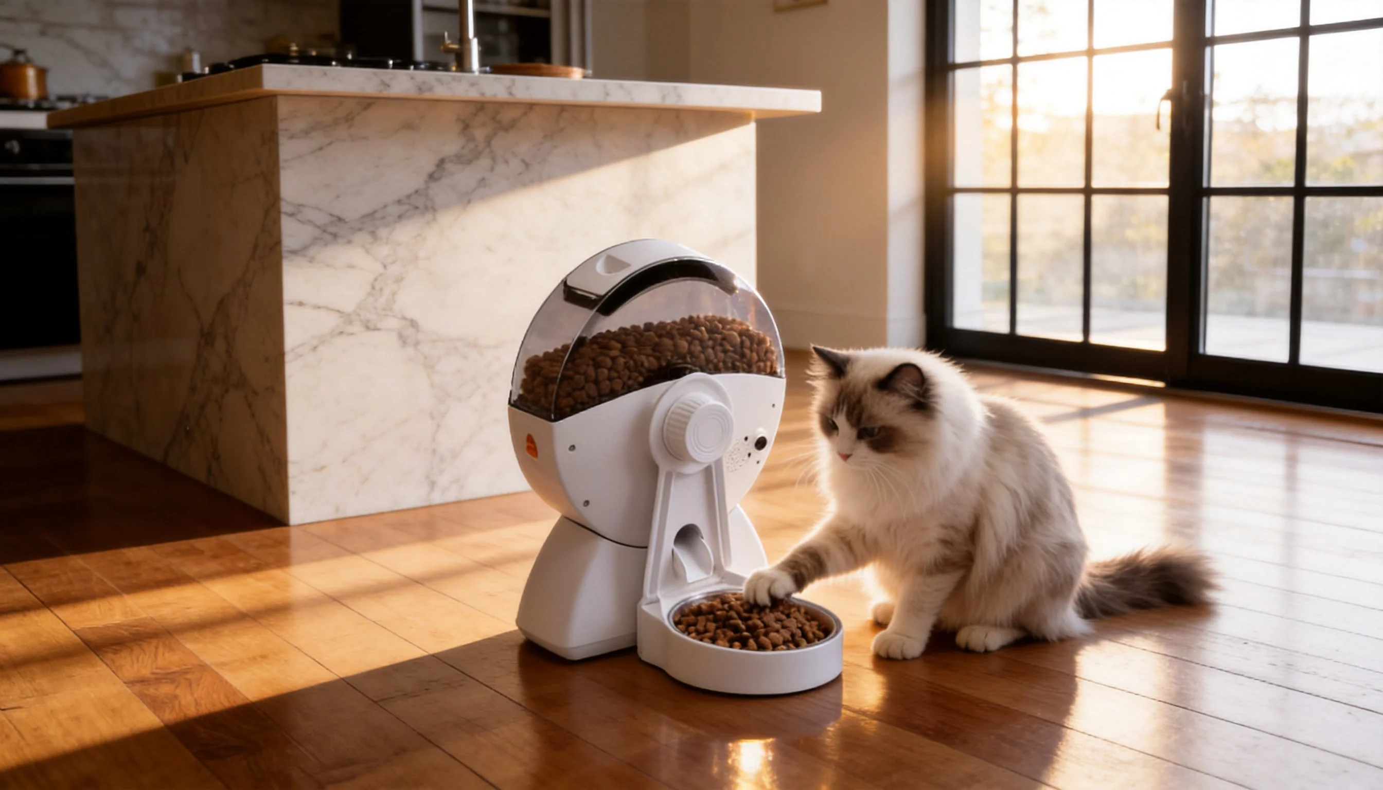 Crate Smart Feeder with Voice Reminder · Morning Light with Ragdoll · GuardLynx