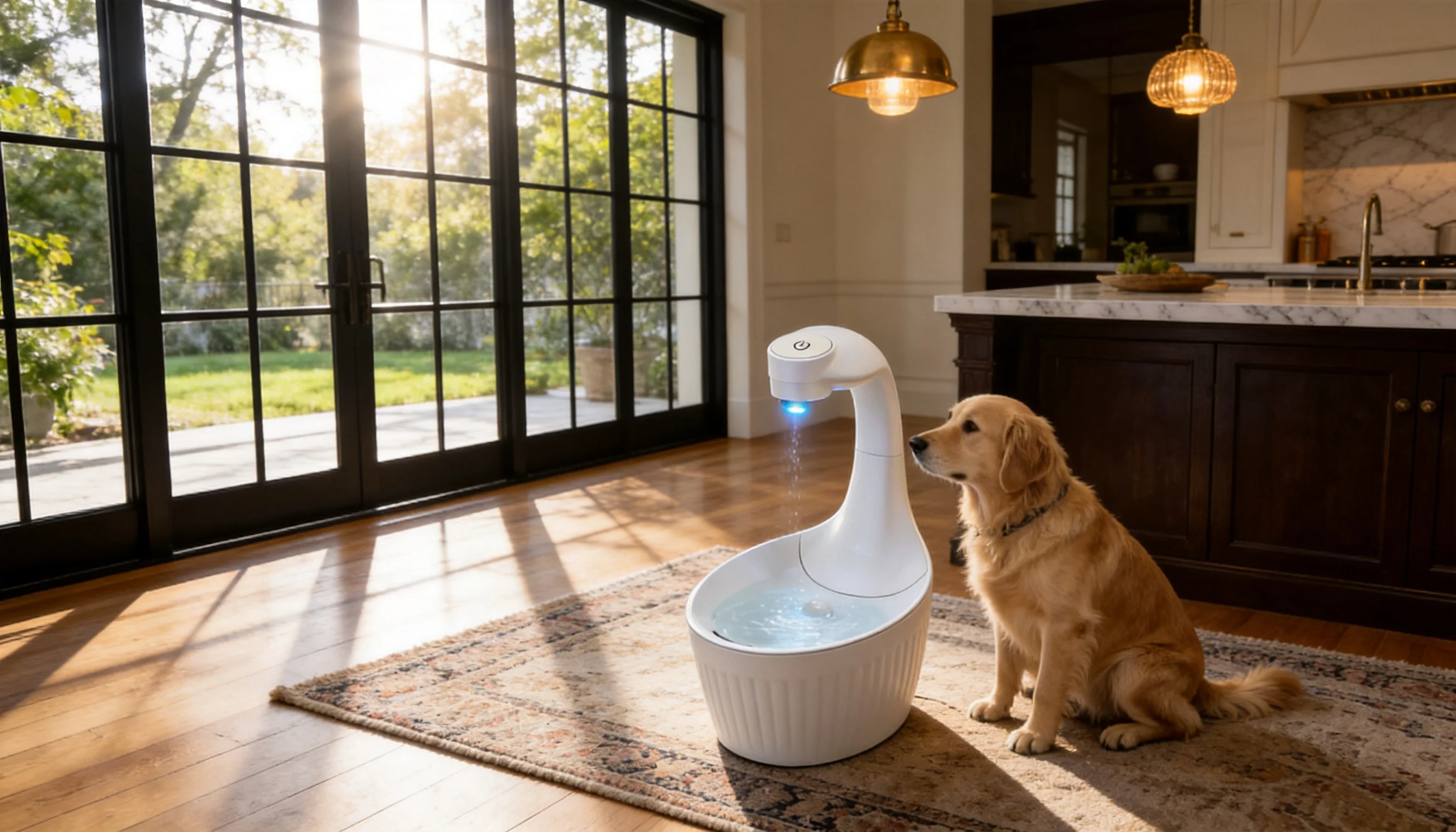 Swan Smart Pet Water Fountain · Auto Shut-Off Safety · GuardHound DOG