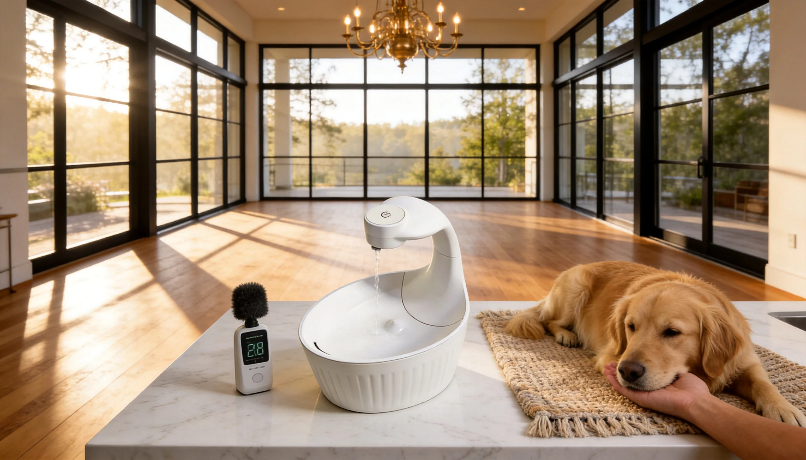 Swan Smart Pet Water Fountain · Ultra-Quiet Operation · GuardHound DOG