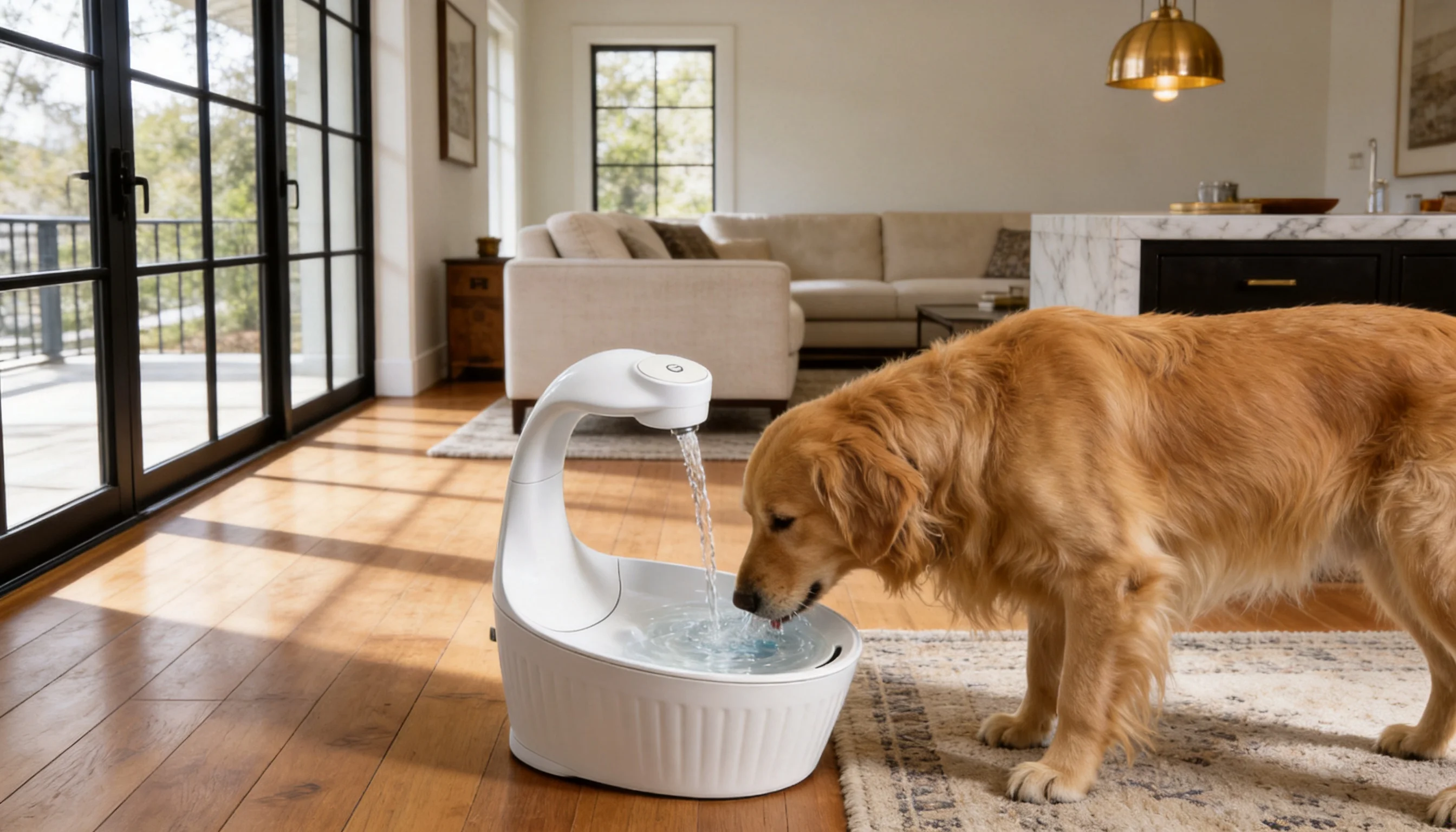 Swan Smart Pet Water Fountain · Four-Stage Filtration · GuardHound DOG