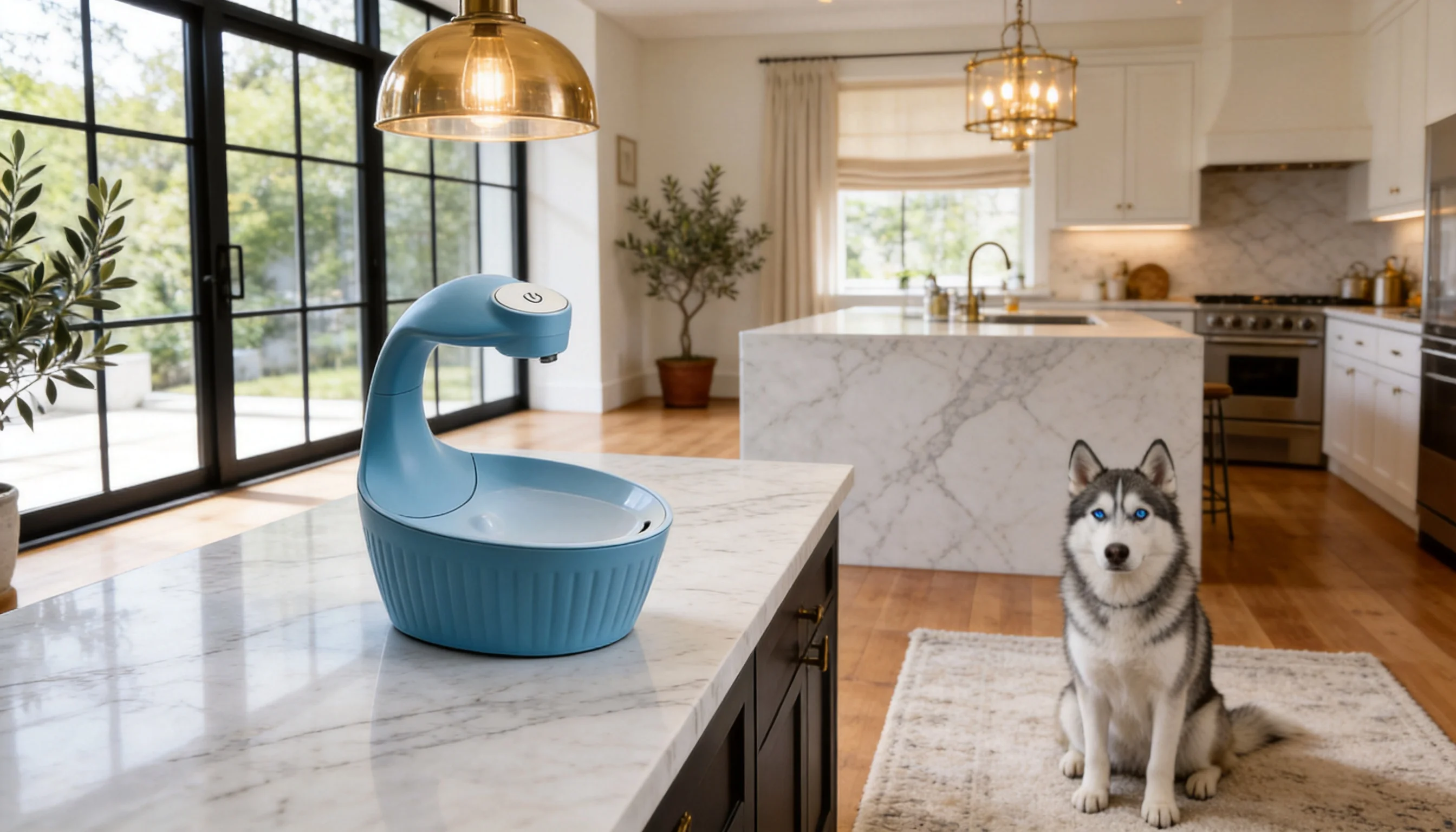 Swan Smart Pet Water Fountain · Swan Lake Blue · GuardHound DOG