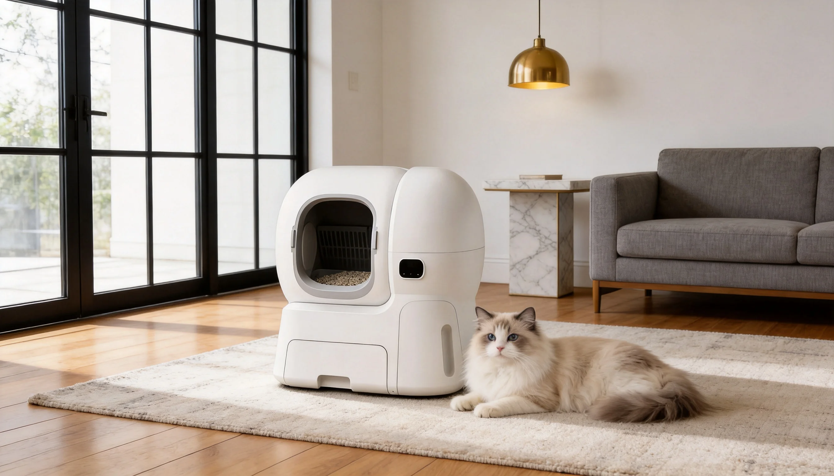 Smart Litter Refill Self-Cleaning Litter Box · Sleek Minimalist Design · GuardLynx