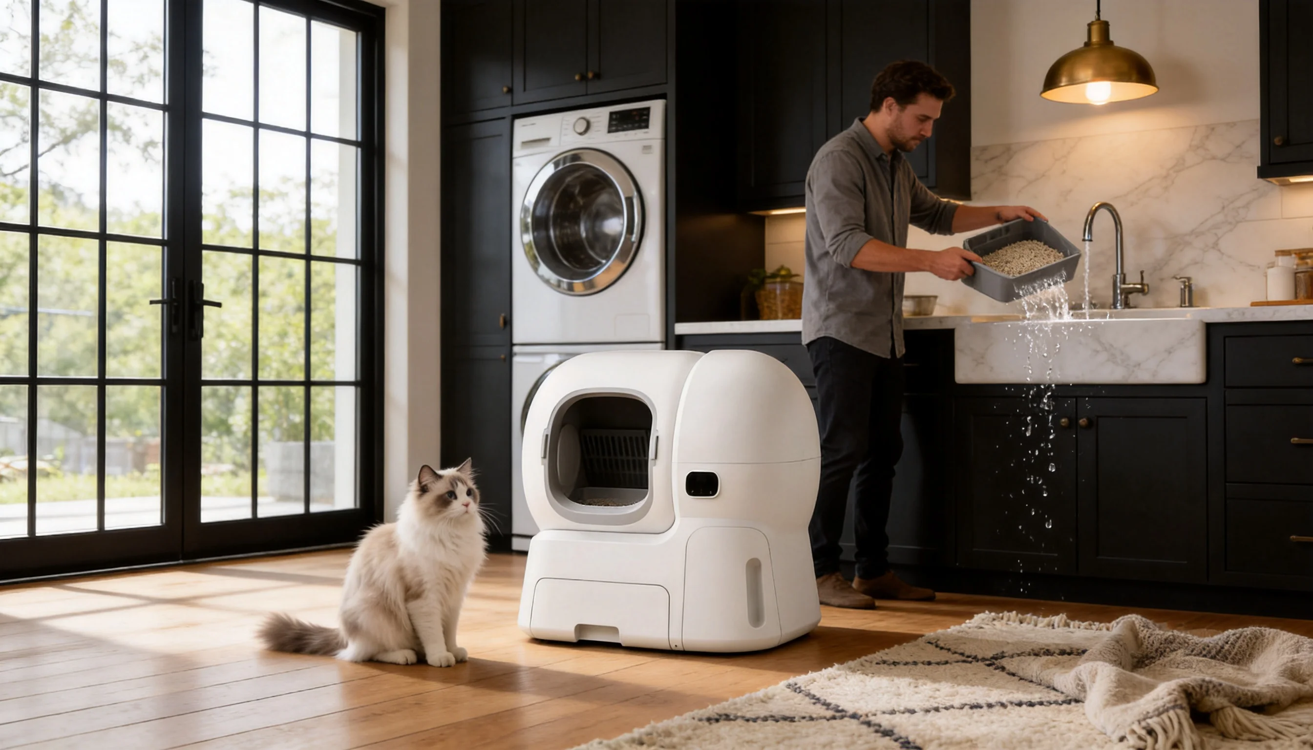 Smart Litter Refill Self-Cleaning Litter Box · Easy Disassembly & Cleaning · GuardLynx