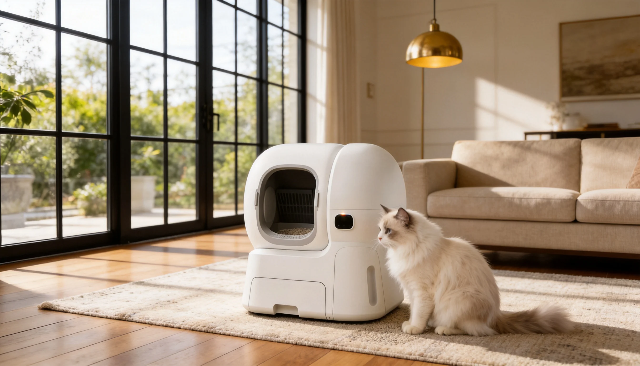 Smart Litter Refill Self-Cleaning Litter Box · Cloud White · GuardLynx