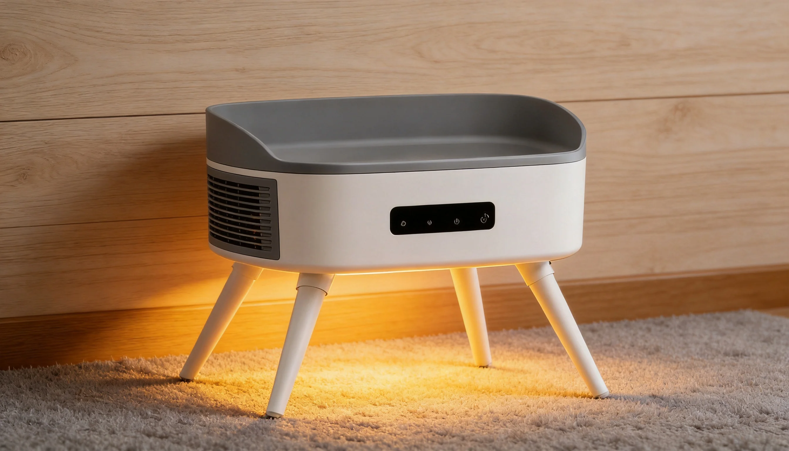 Smart Thermostatic Pet Heater with Precision Comfort · 简约外观， · GuardLynx