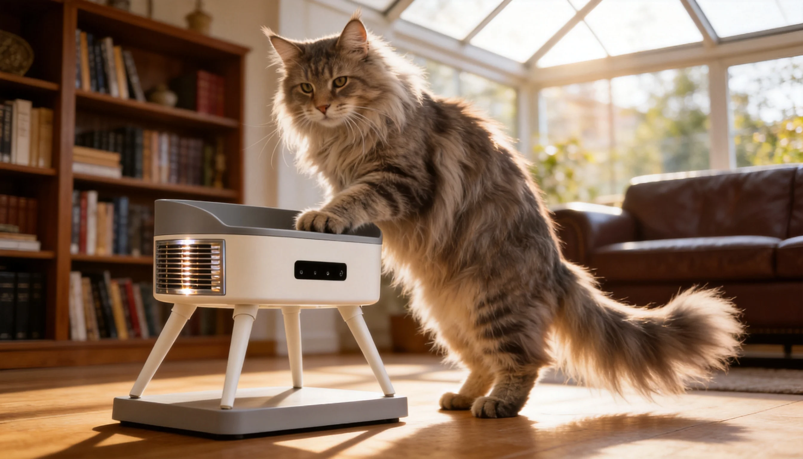 Smart Thermostatic Pet Heater with Precision Comfort · Reading Hour with a Maine Coon · GuardLynx