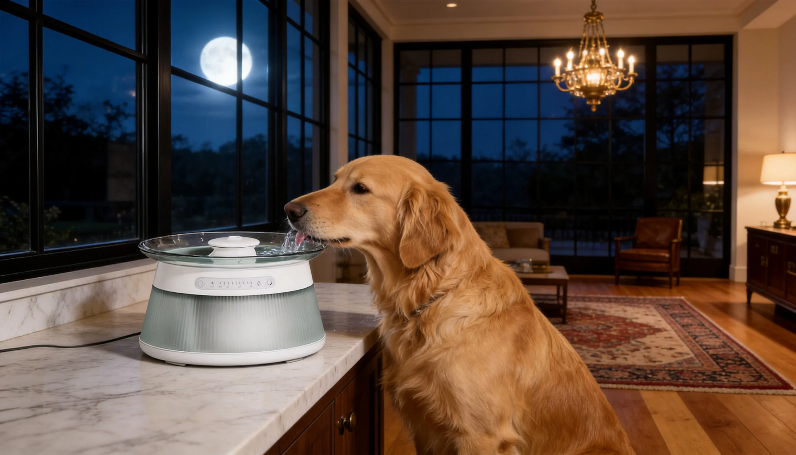 GuardHound Smart Flowing Water Fountain · Ultra-Quiet Pump · GuardHound DOG