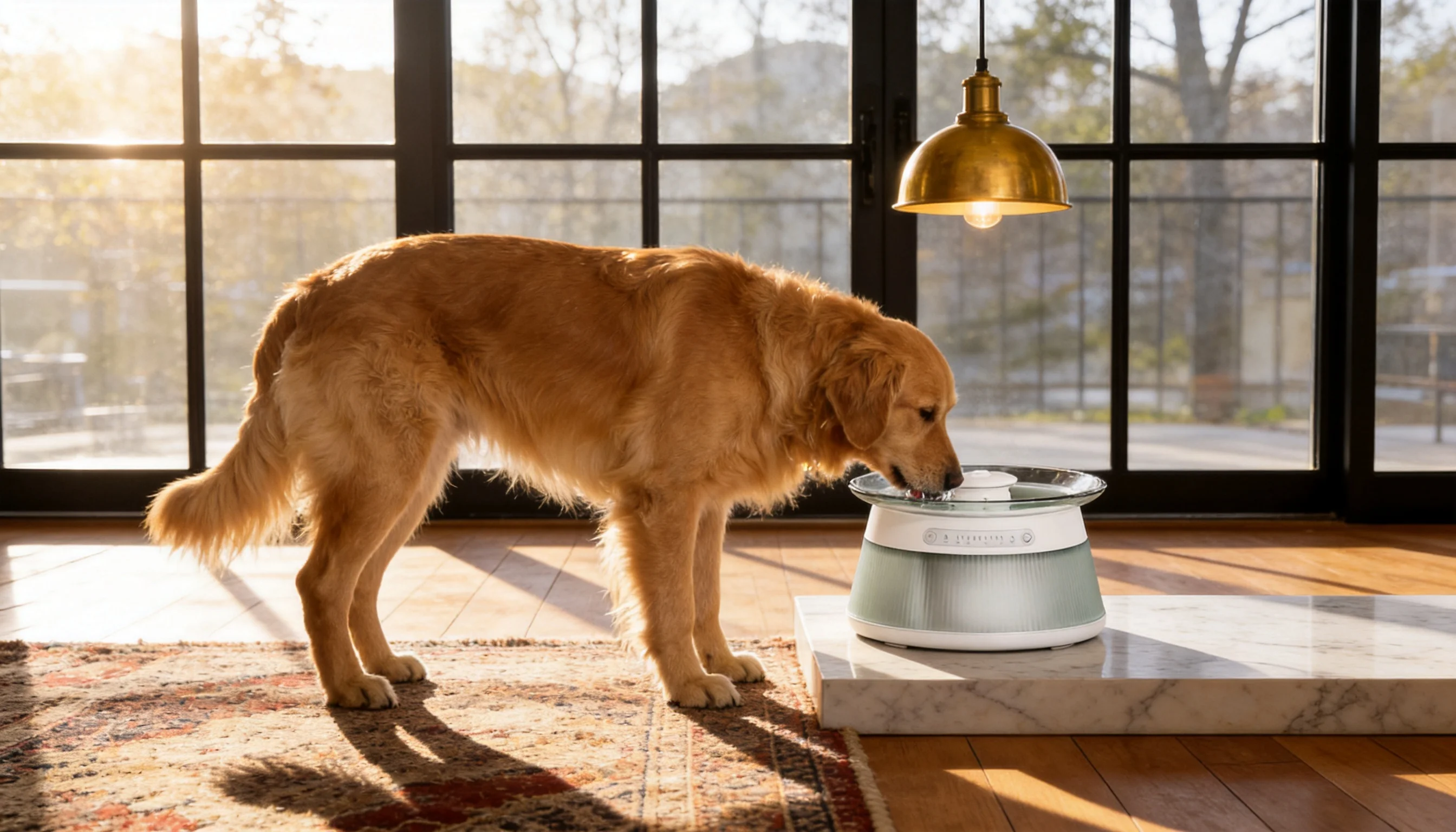 GuardHound Smart Flowing Water Fountain · Semi-Transparent Window · GuardHound DOG