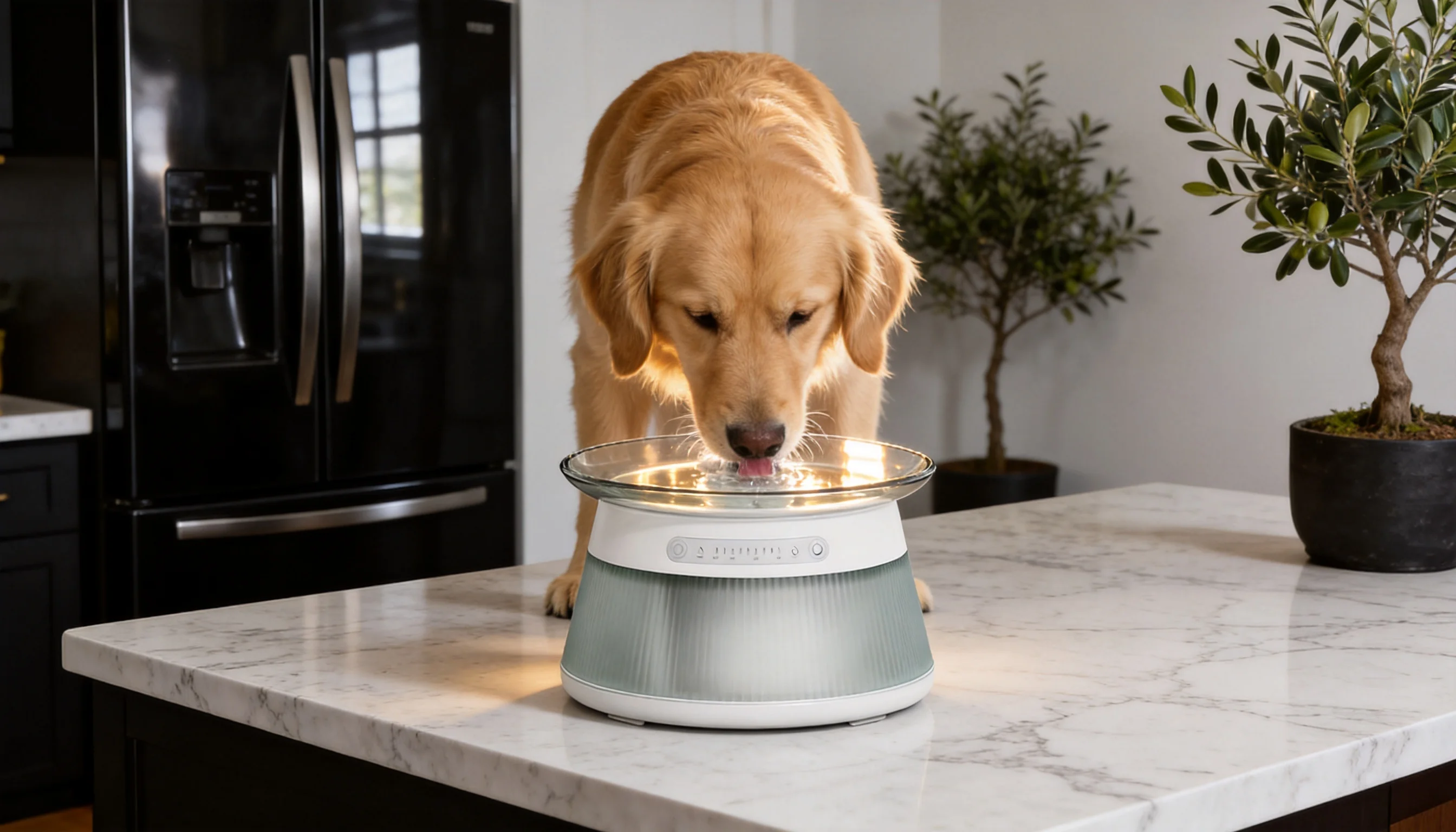GuardHound Smart Flowing Water Fountain · Open Kitchen Breakfast · GuardHound DOG