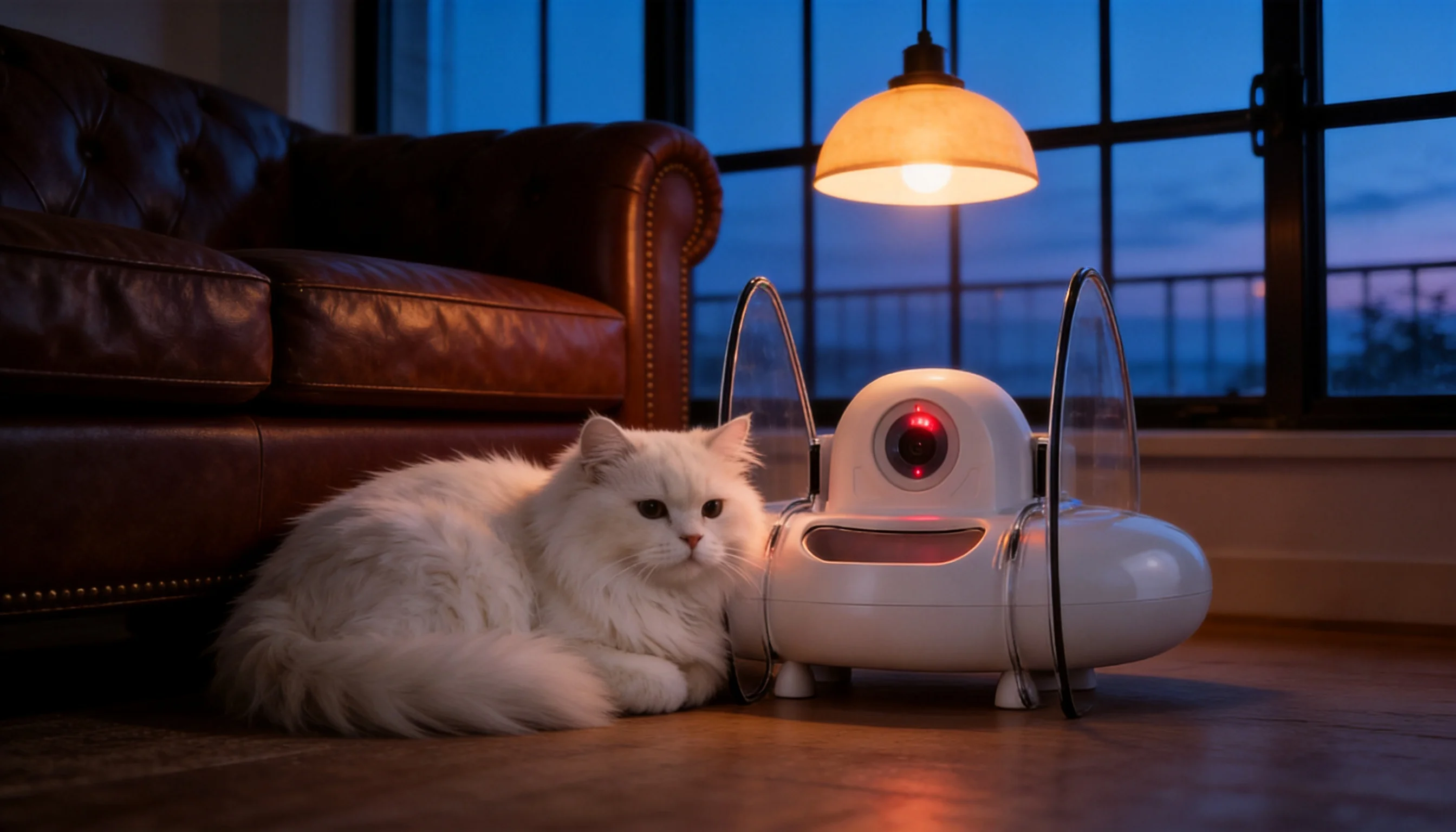 GuardLynx Cat Facial Recognition Feeder · Evening Rest with Persian · GuardLynx