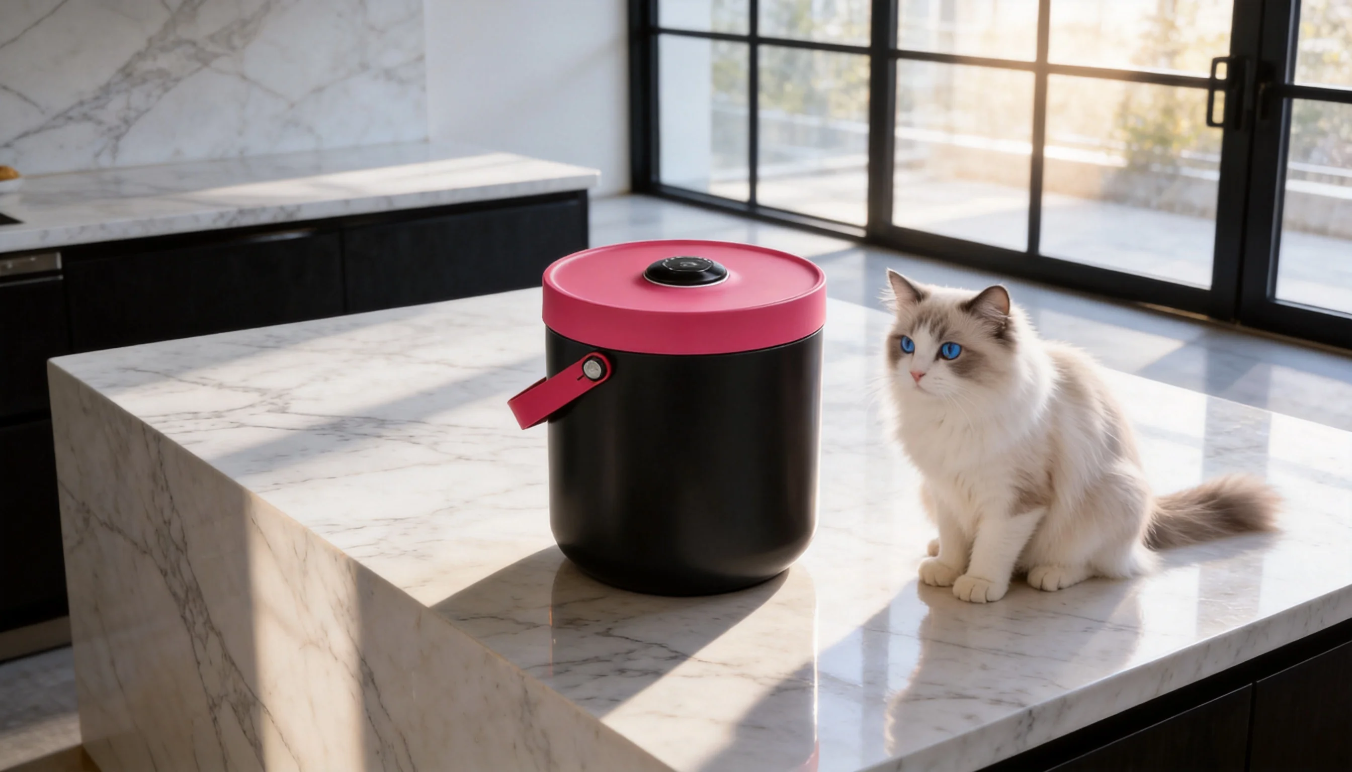 GuardLynx Vacuum Fresh Pet Food Storage Bin · Morning Kitchen Light · GuardLynx