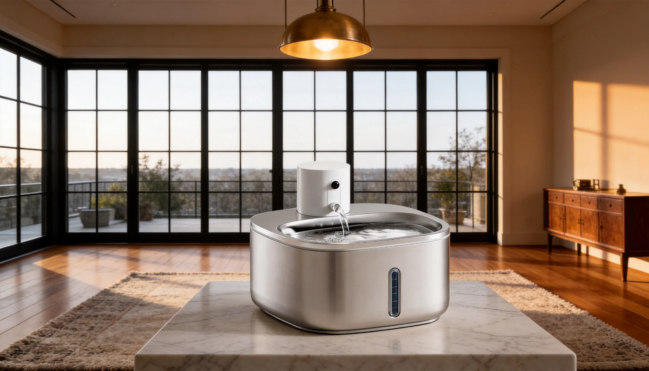 GuardLynx Stainless Steel Smart Filtered Water Fountain · Continuous Water Circulation · GuardLynx