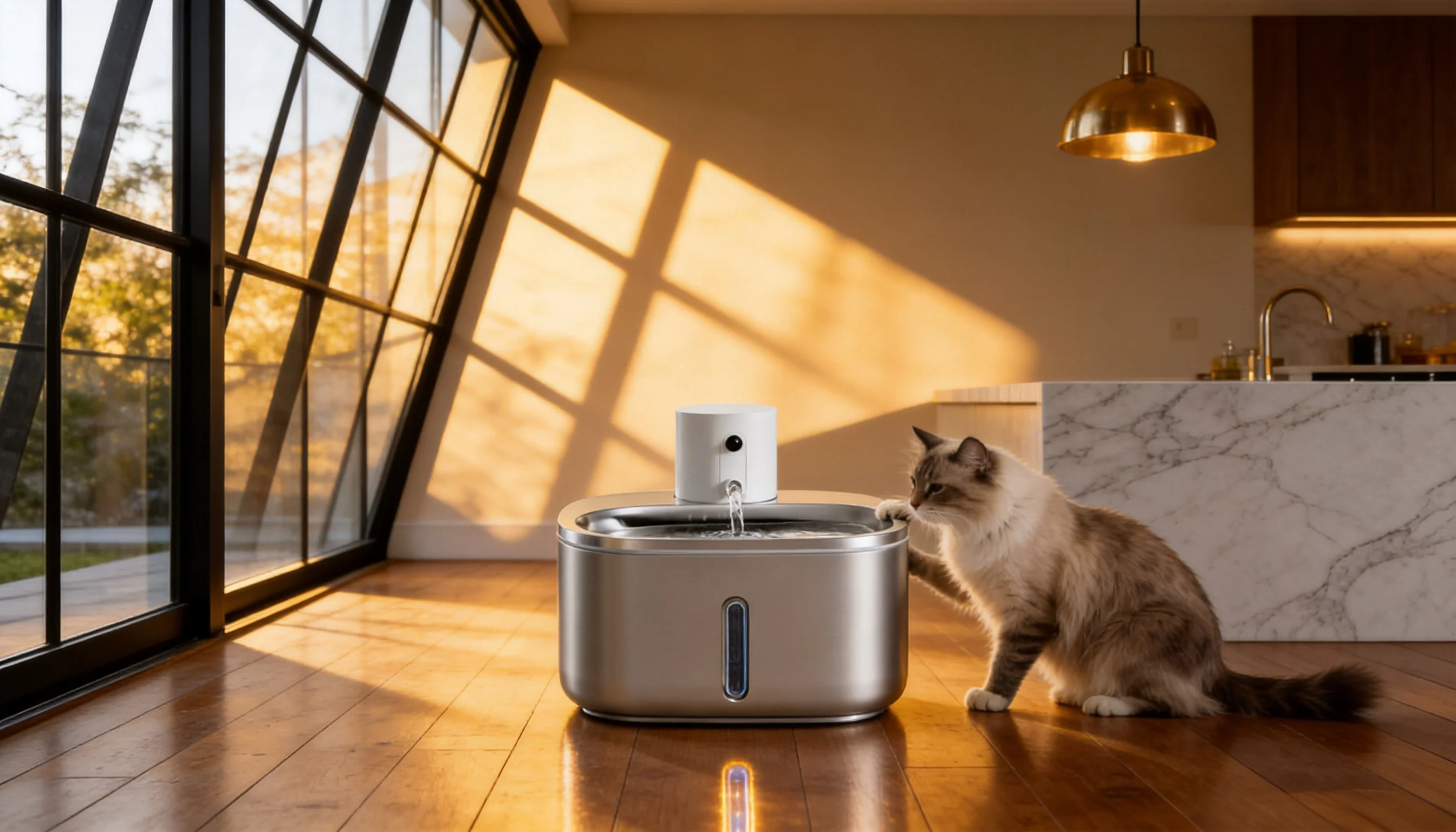 GuardLynx Stainless Steel Smart Filtered Water Fountain · GuardLynx
