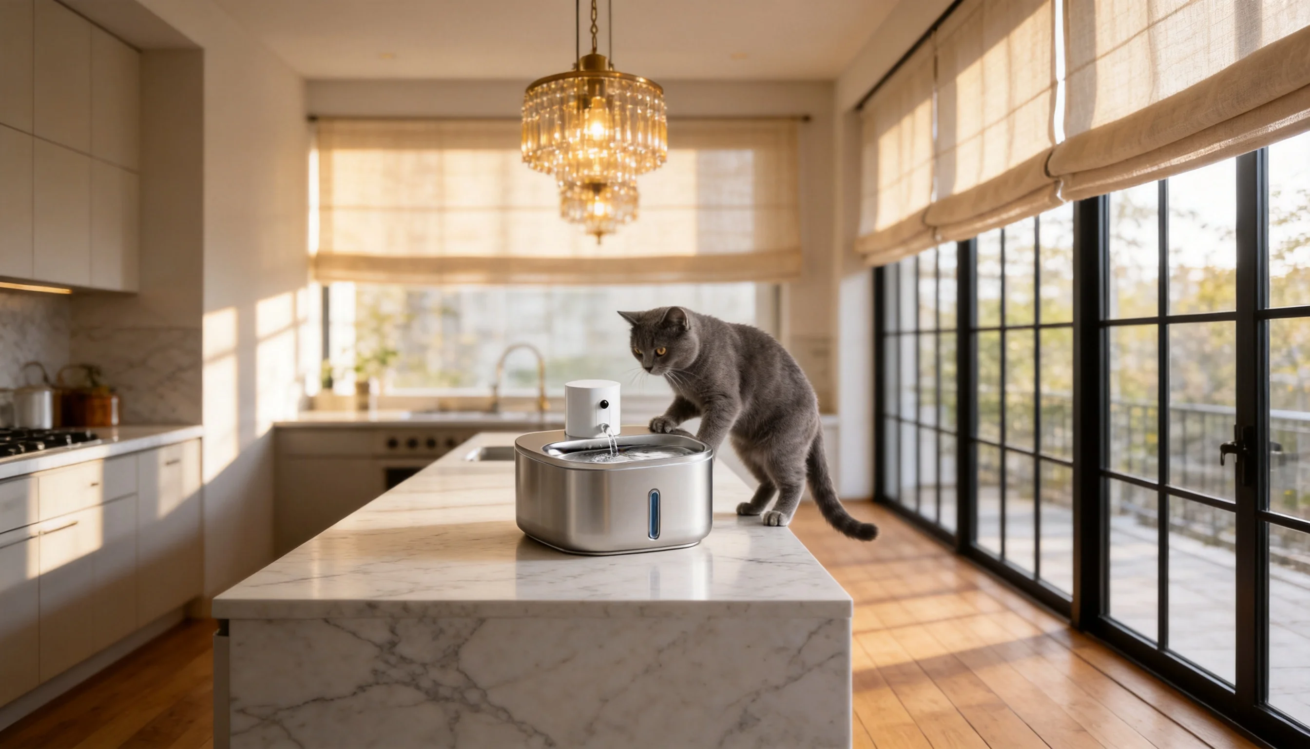 GuardLynx Stainless Steel Smart Filtered Water Fountain · Silver · GuardLynx