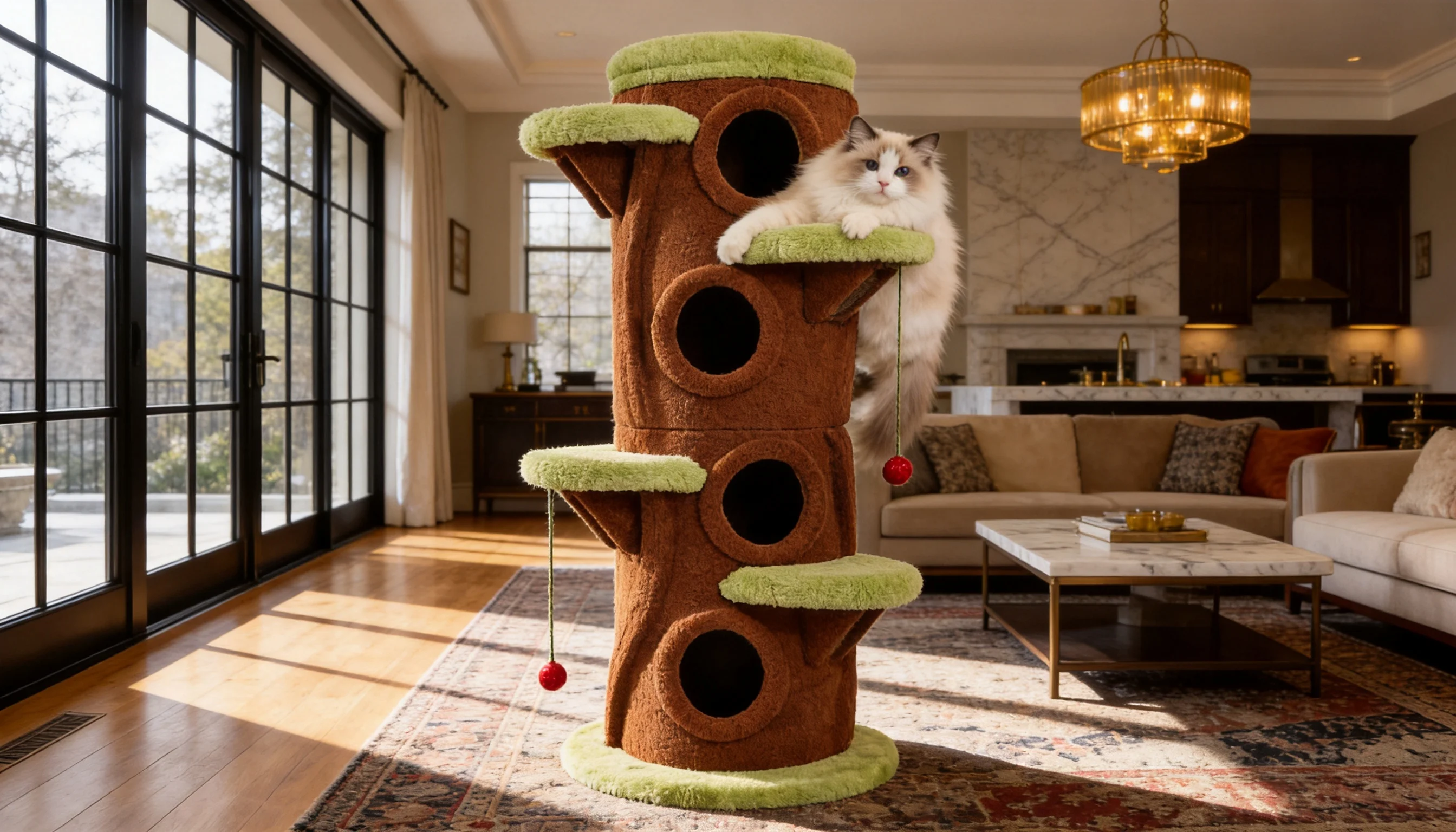 Tree Hollow Multi-Level Cat Tree · Natural Tree Trunk Design · GuardLynx