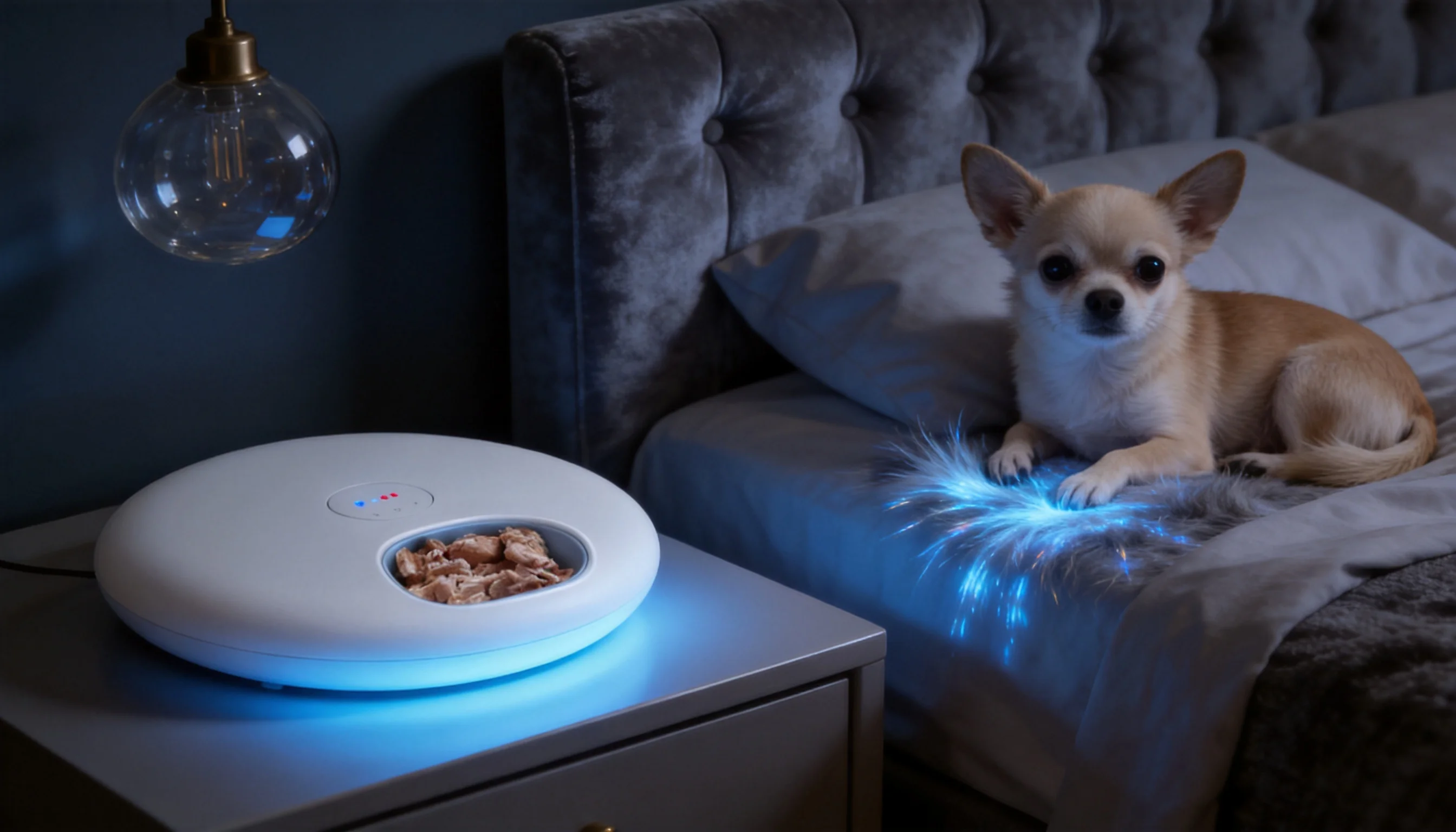 GuardHound Smart Pet Feeder Pro · Night Bedroom Serenity · GuardHound DOG