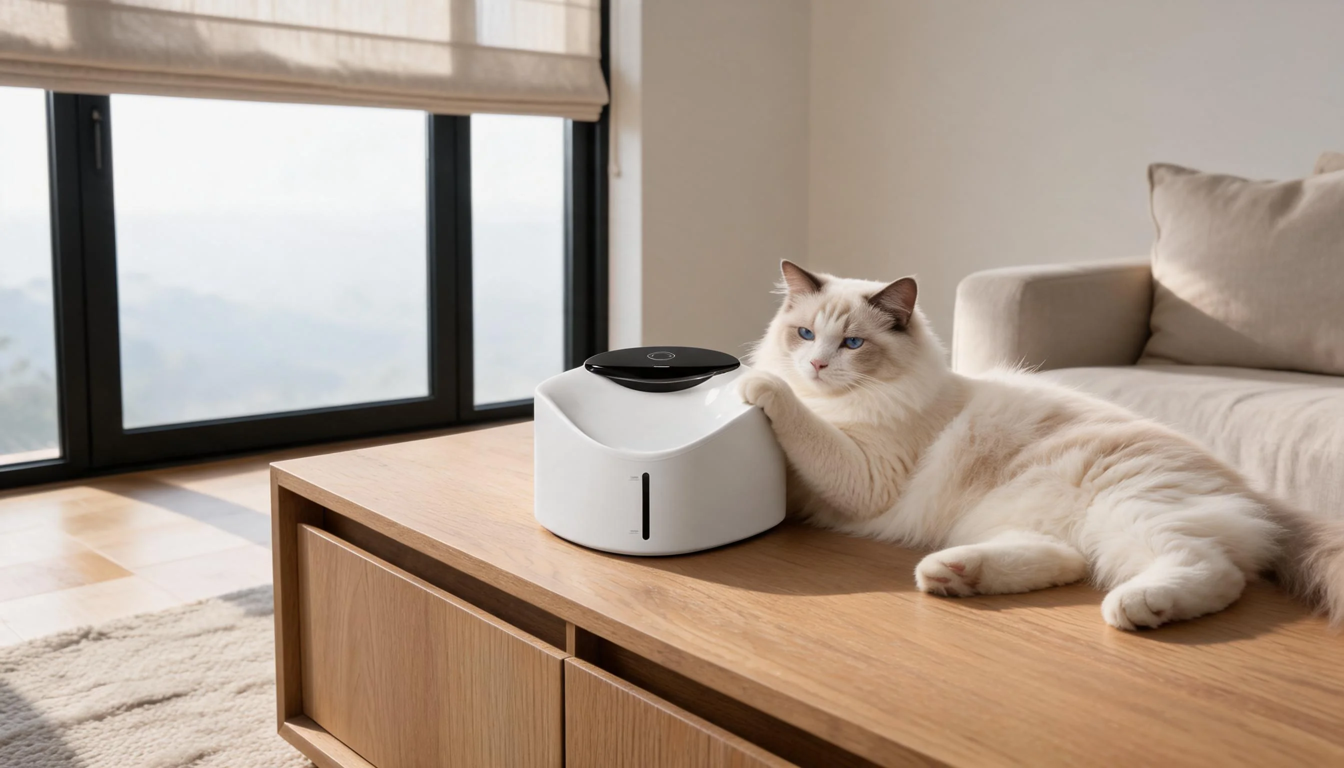 GuardLynx Wireless Smart Pet Water Fountain · Pure Milk White · GuardLynx