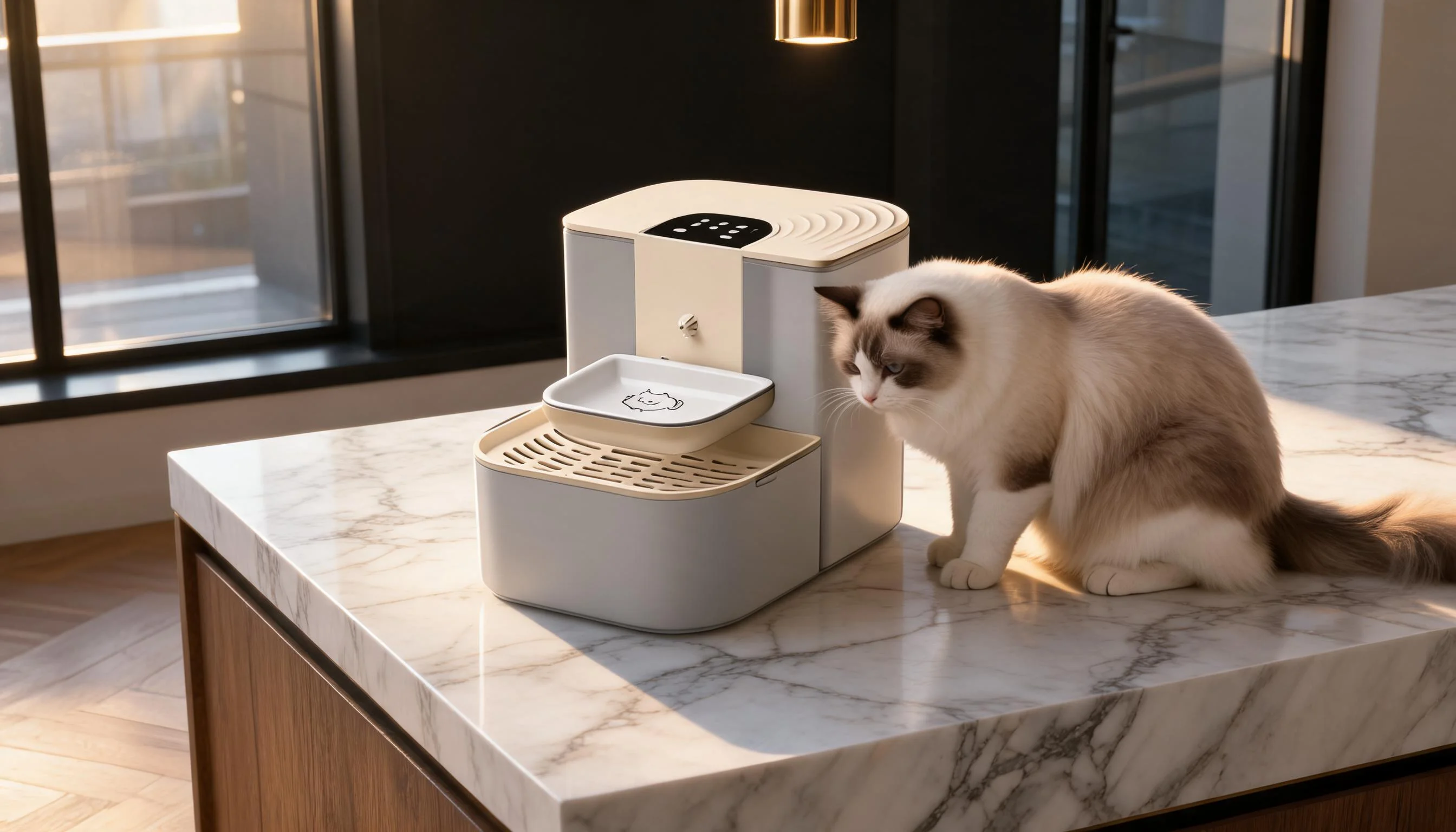 Remote Tilt-Controlled Pet Water Fountain · GuardLynx