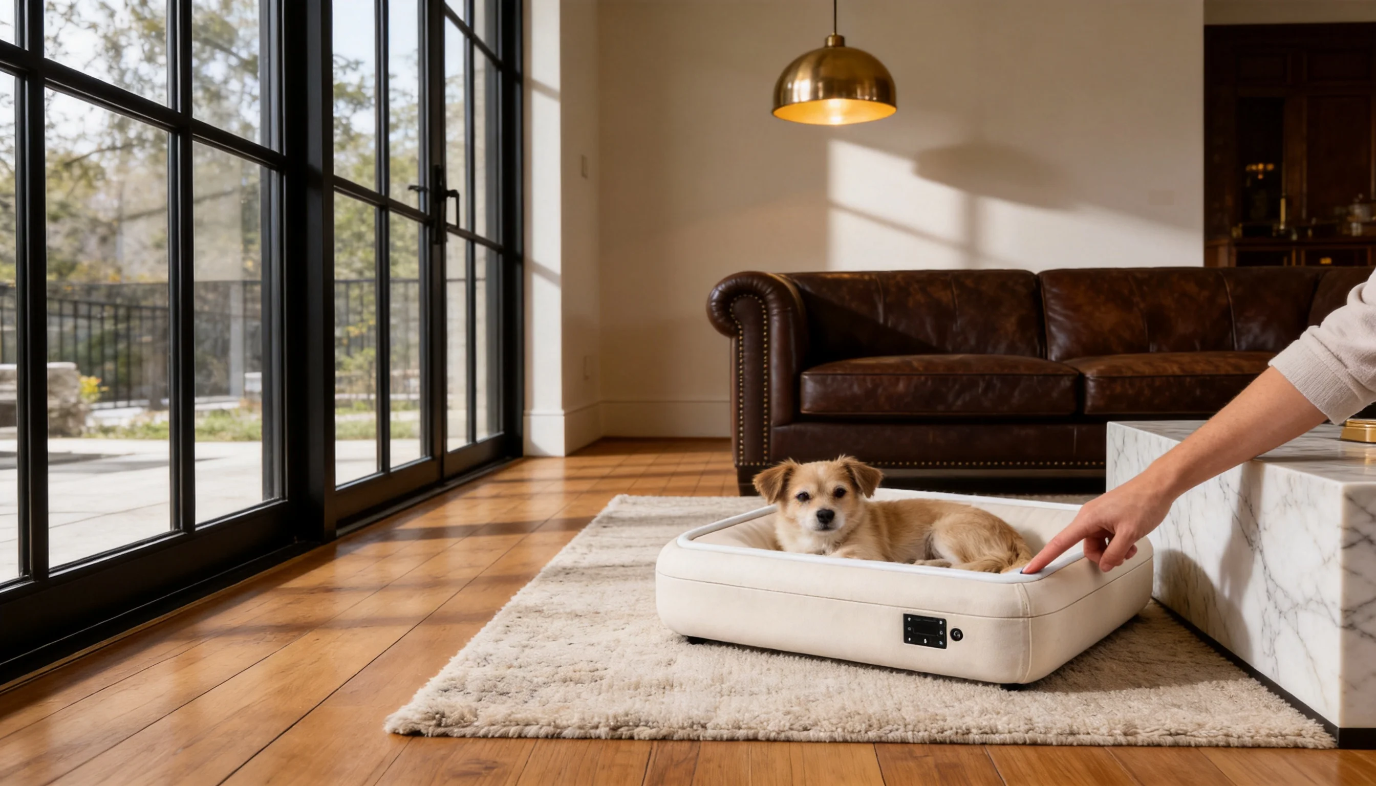 Smart Thermostatic Heated Pet Bed · LED Display · GuardHound DOG