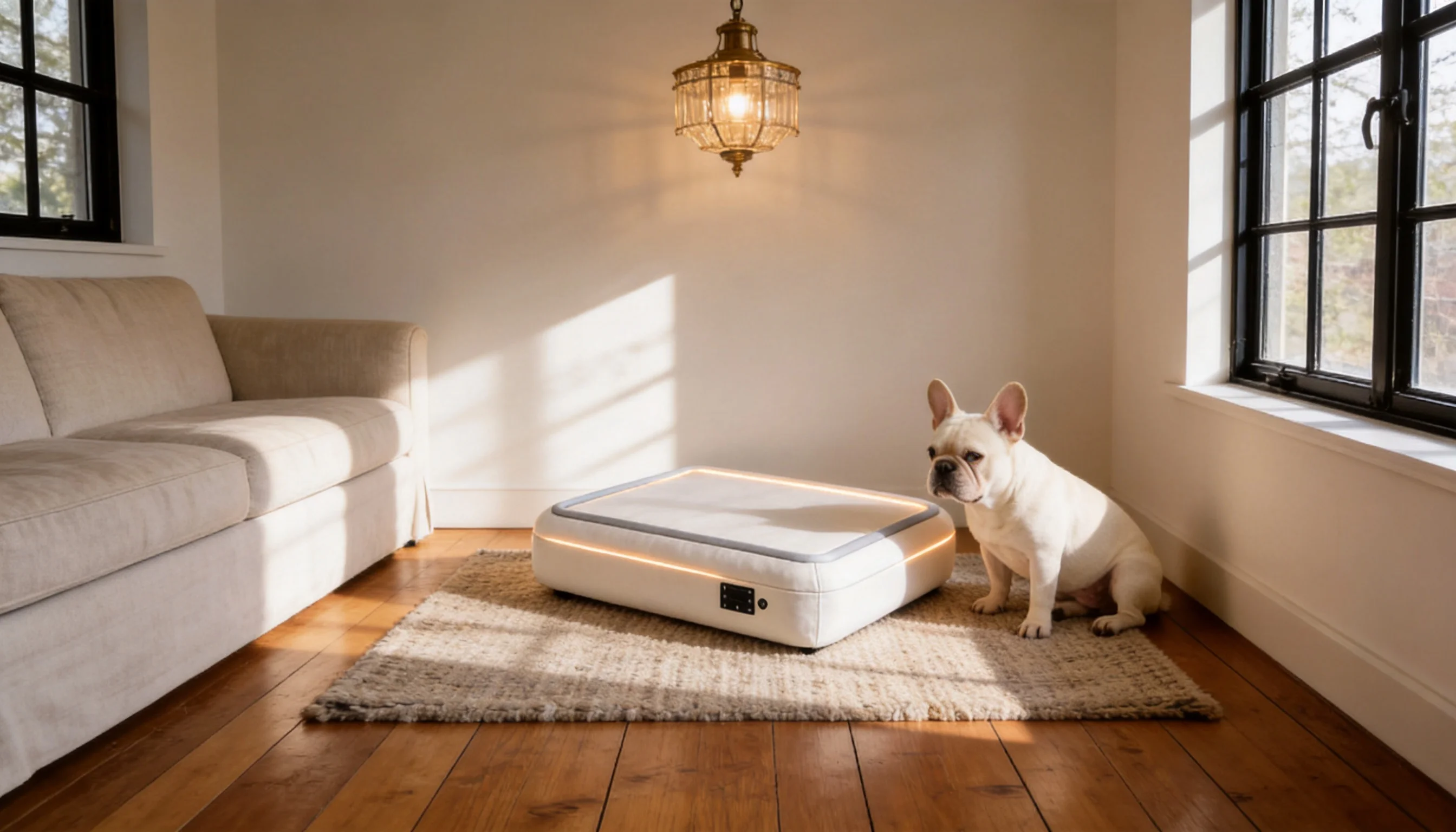 Smart Thermostatic Heated Pet Bed · Warm Gray · GuardHound DOG