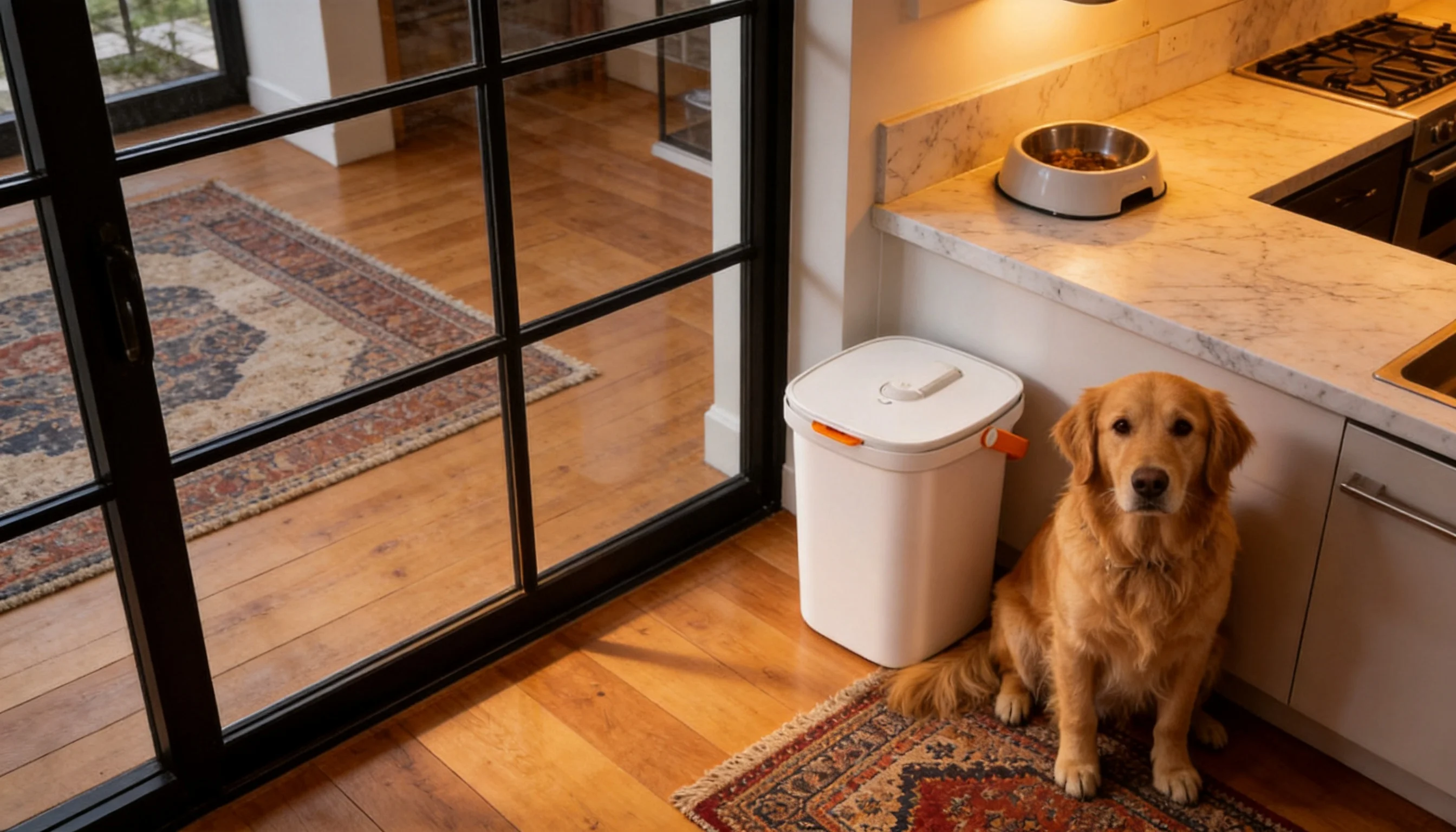 Smart Vacuum Pet Food Storage Container · One-Button Vacuum · GuardHound DOG