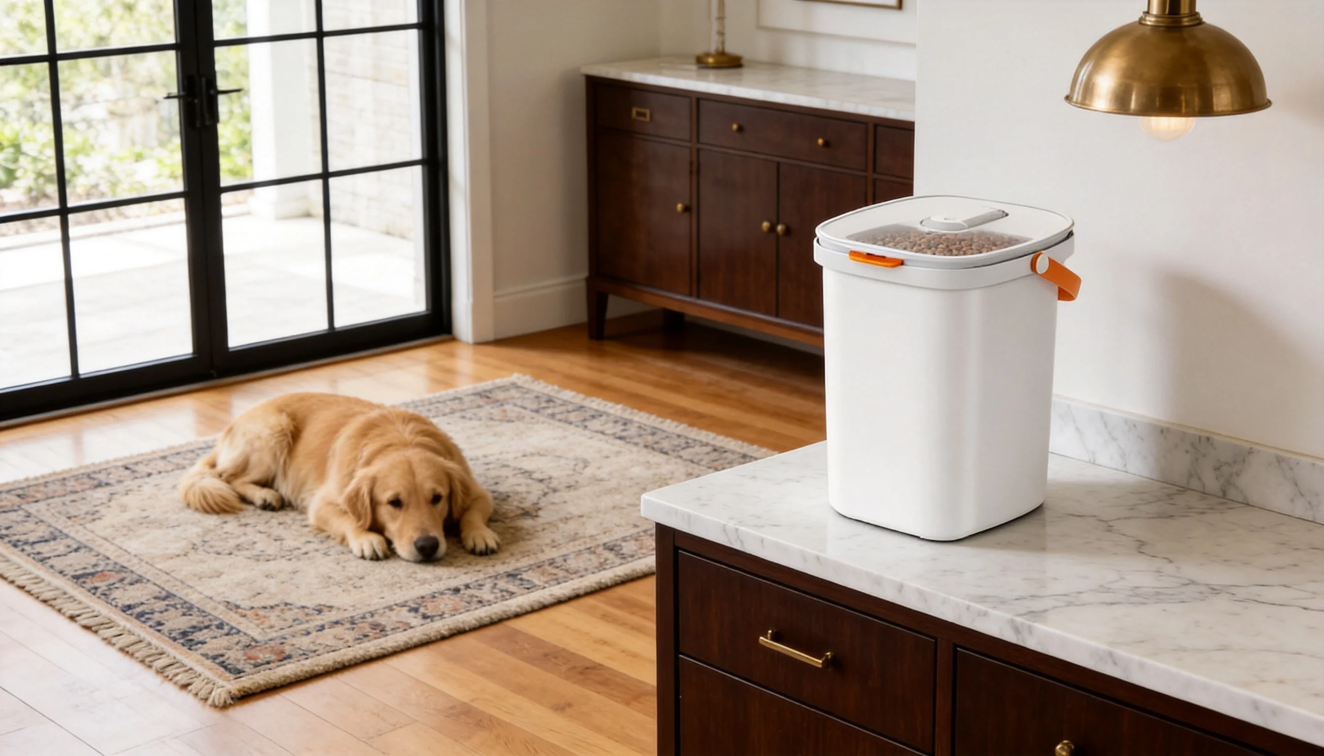 Smart Vacuum Pet Food Storage Container · Silicone Seal Protection · GuardHound DOG