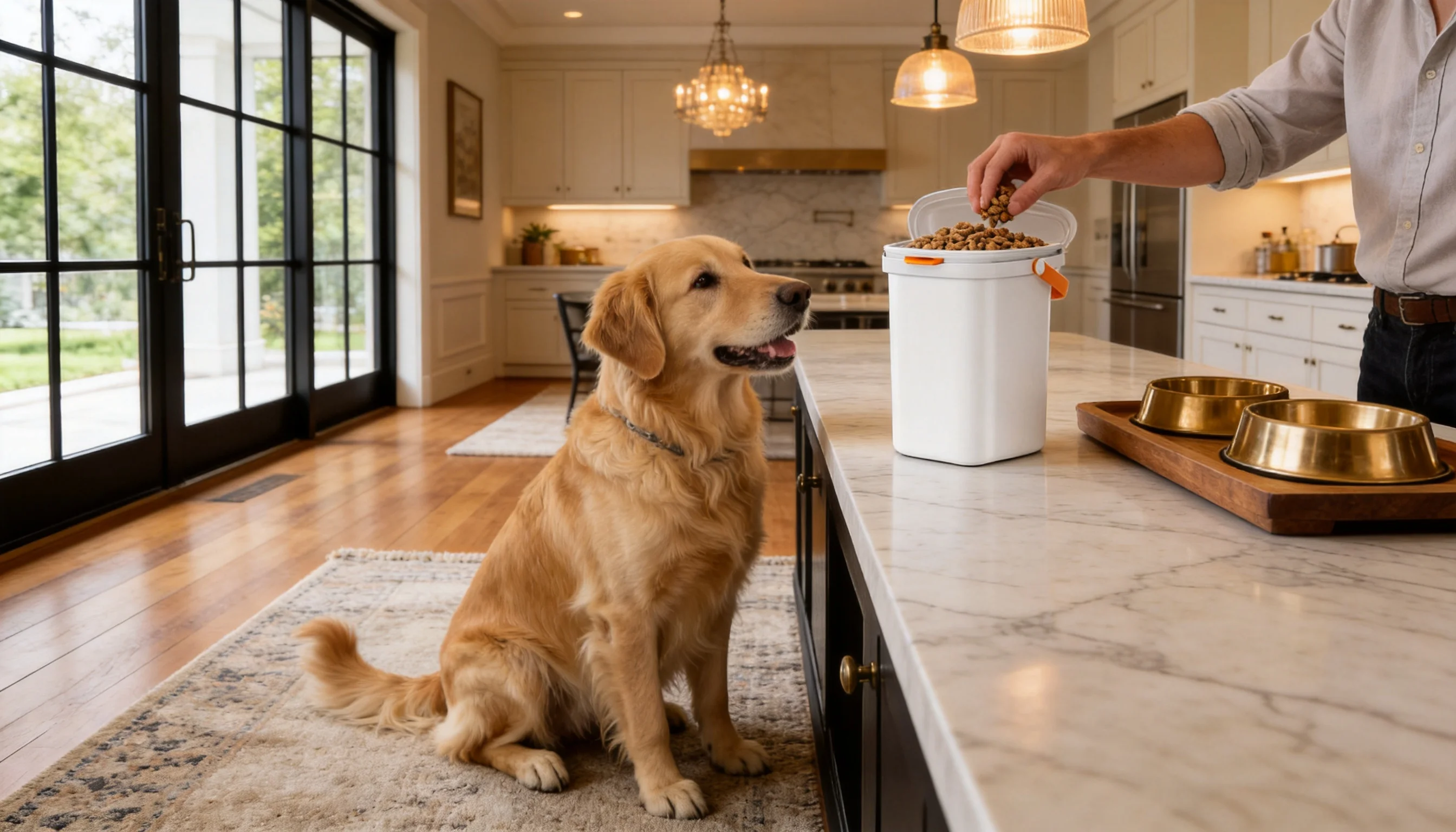 Smart Vacuum Pet Food Storage Container · Vacuum Lock Freshness · GuardHound DOG