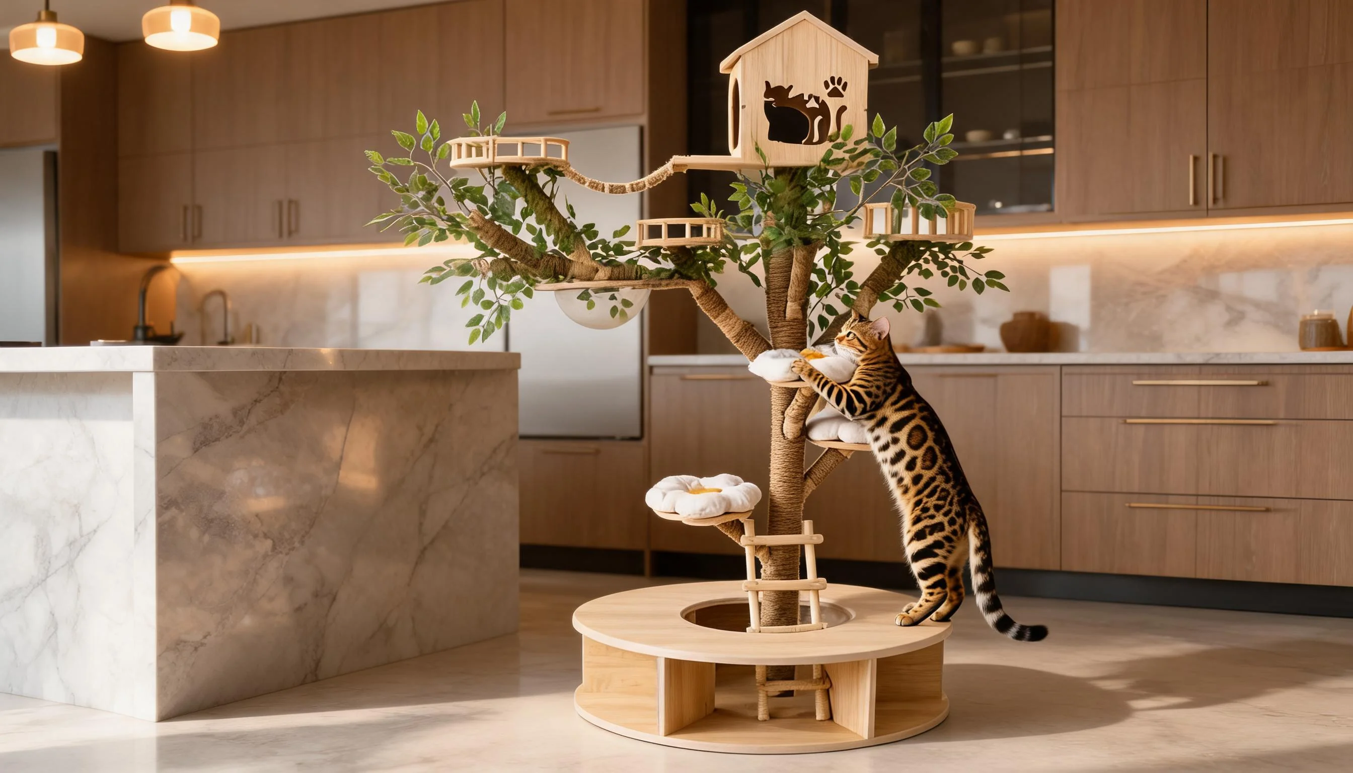 Simulated Tree Cat Climbing Tower · Open Kitchen Morning Glow · GuardLynx